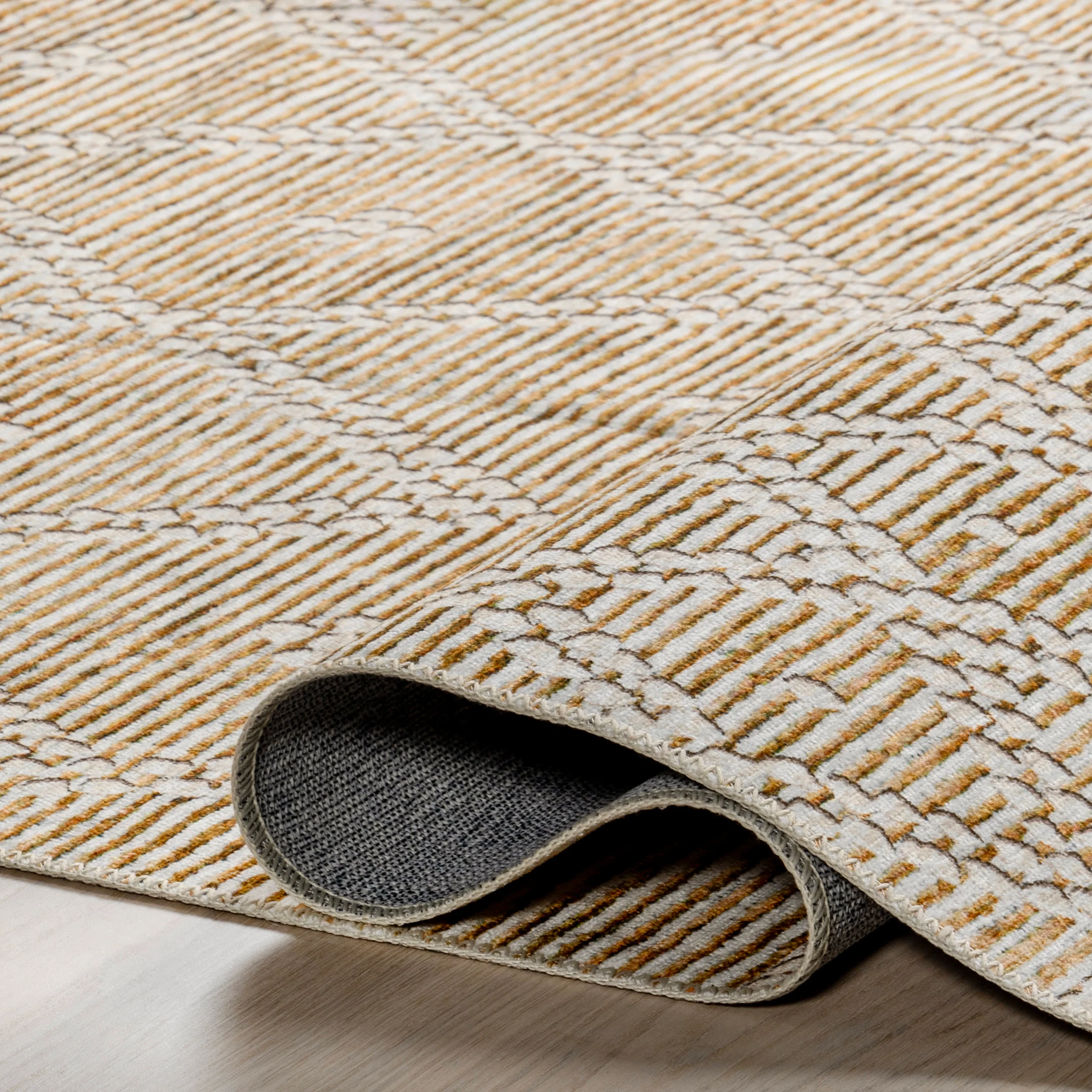 Manara Spill Proof Washable Rug | Tan - Image 8