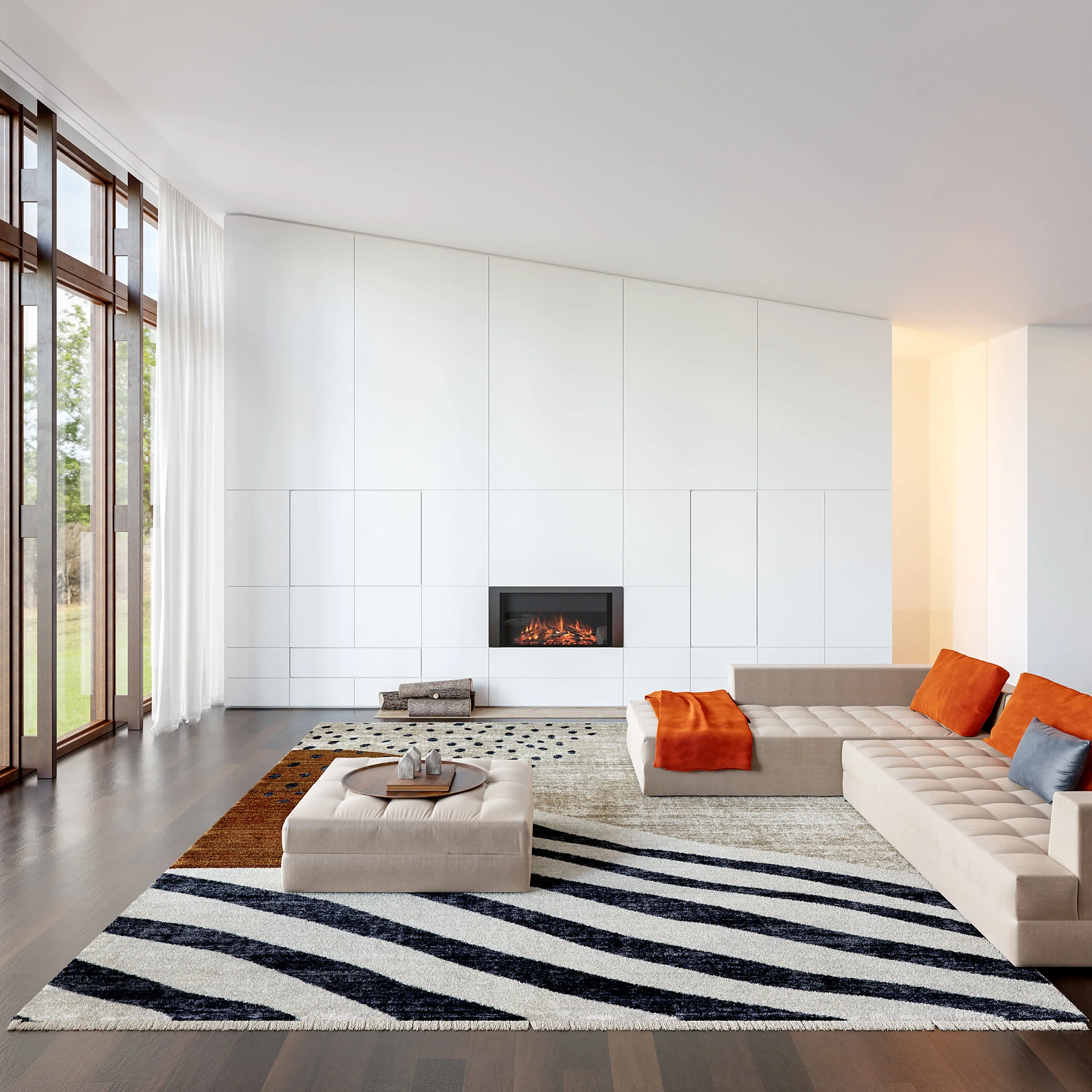 Manaslu Sunrise Fringed Rug | Multicolor - Image 7