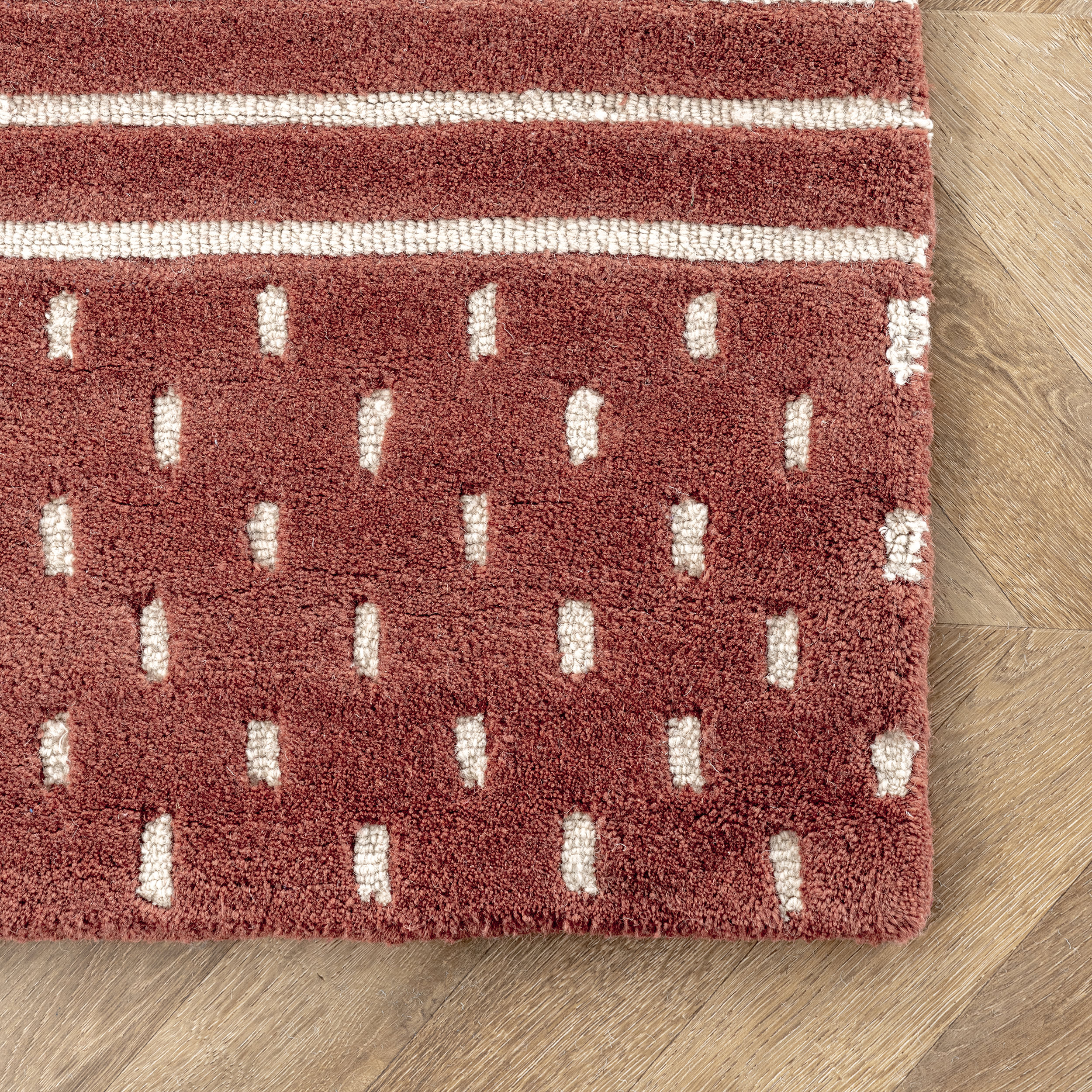 Mandia Striped Rug | Brick - Image 3