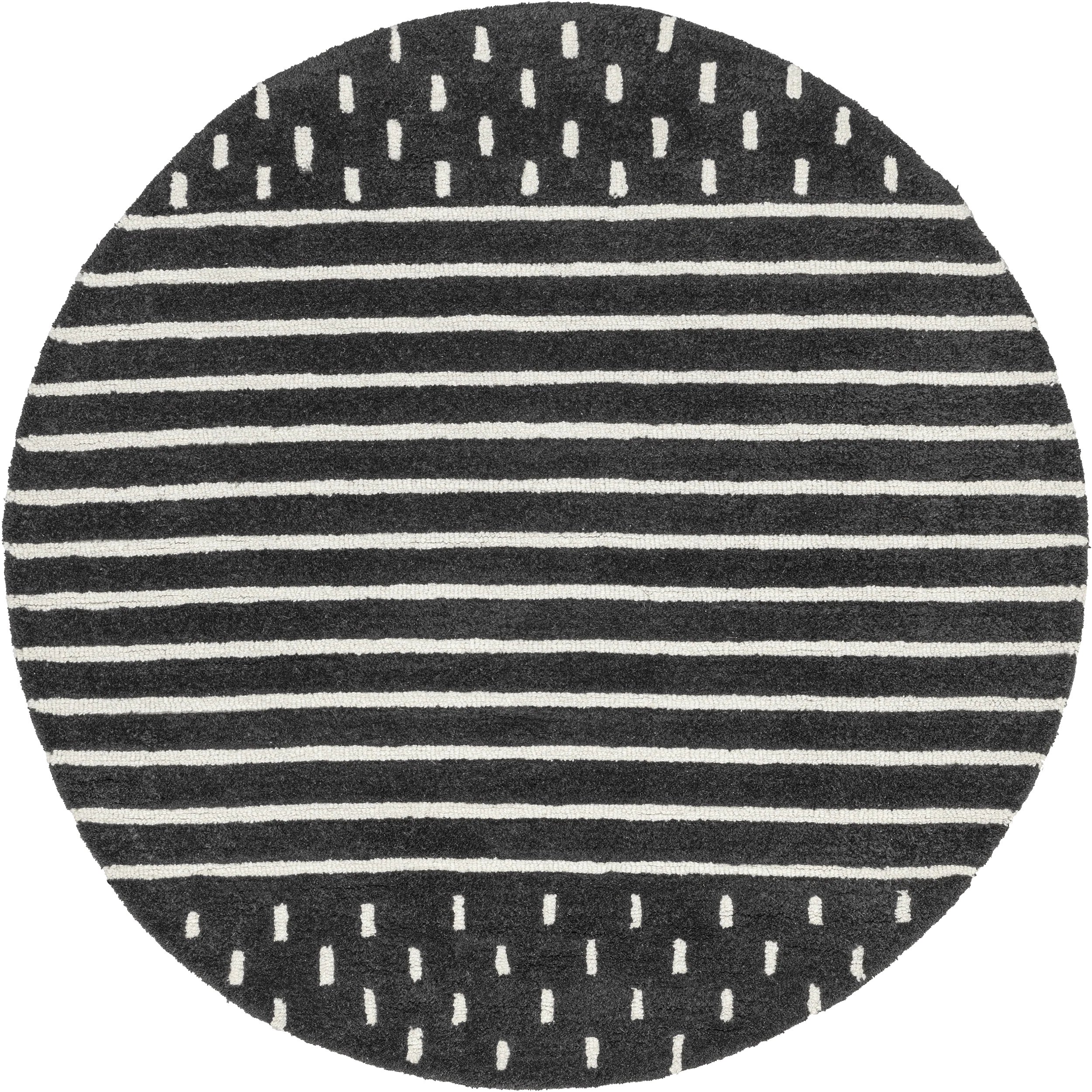 Mandia Striped Rug | Charcoal