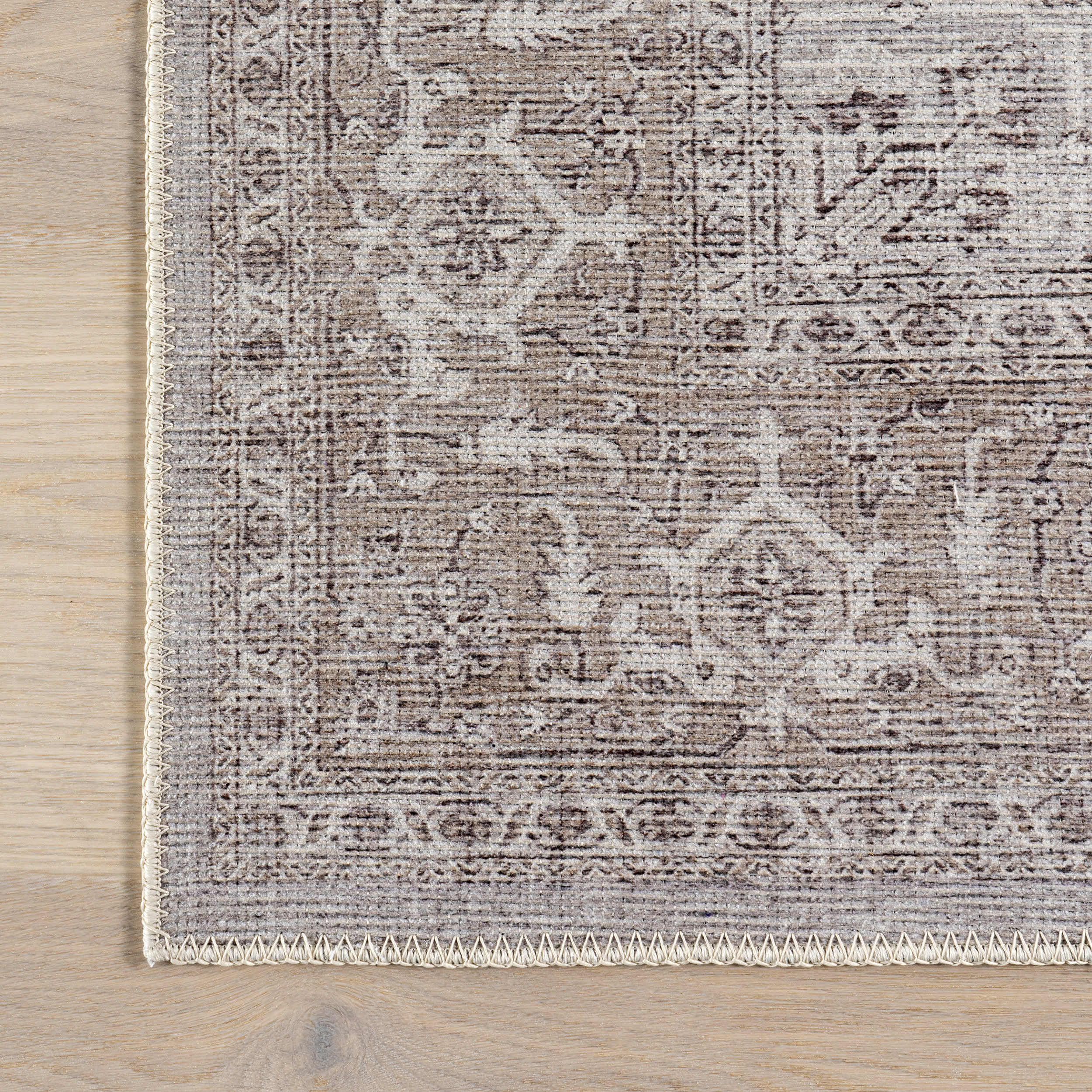 Manuela Medallion Washable Rug | Beige - Image 4
