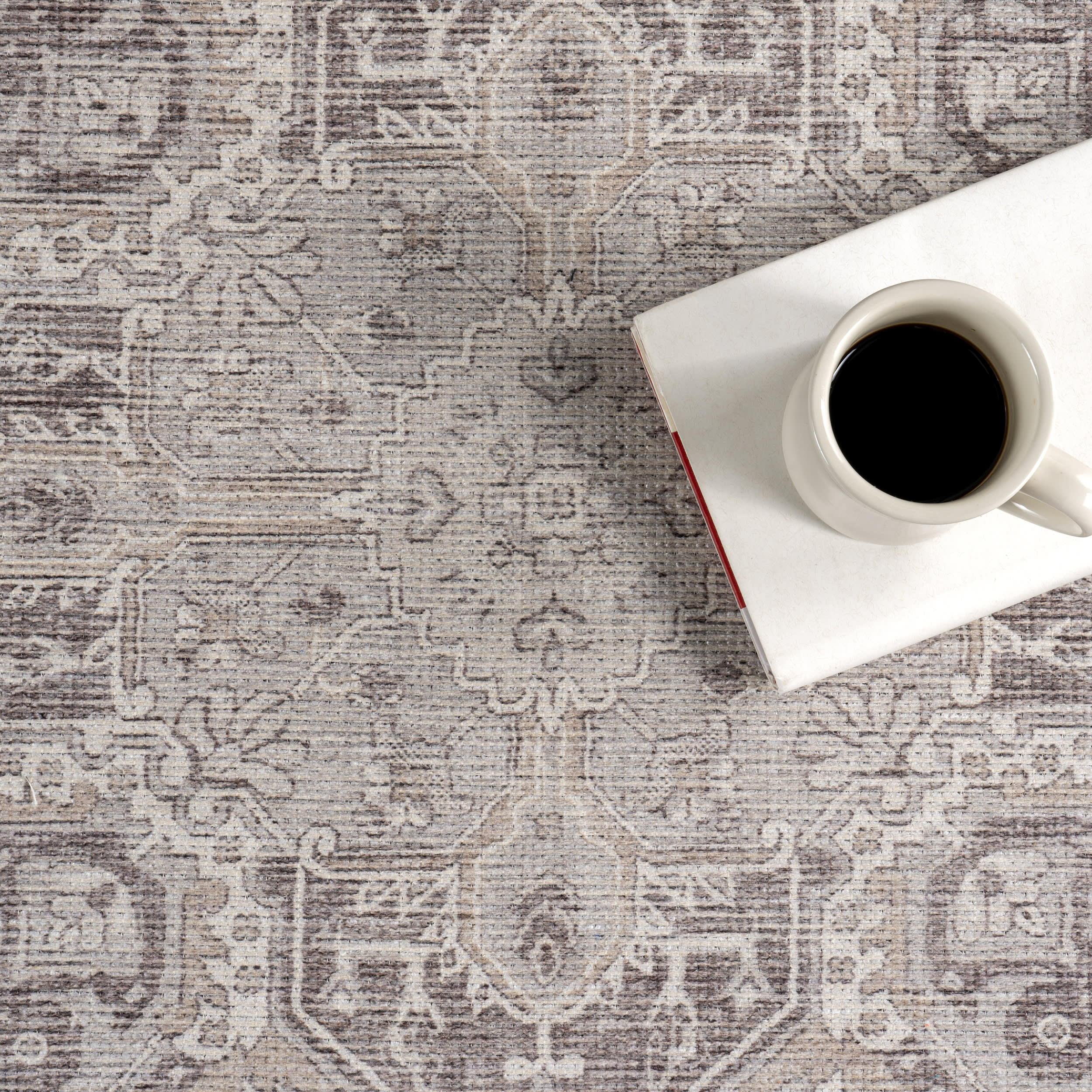 Manuela Medallion Washable Rug | Beige - Image 8