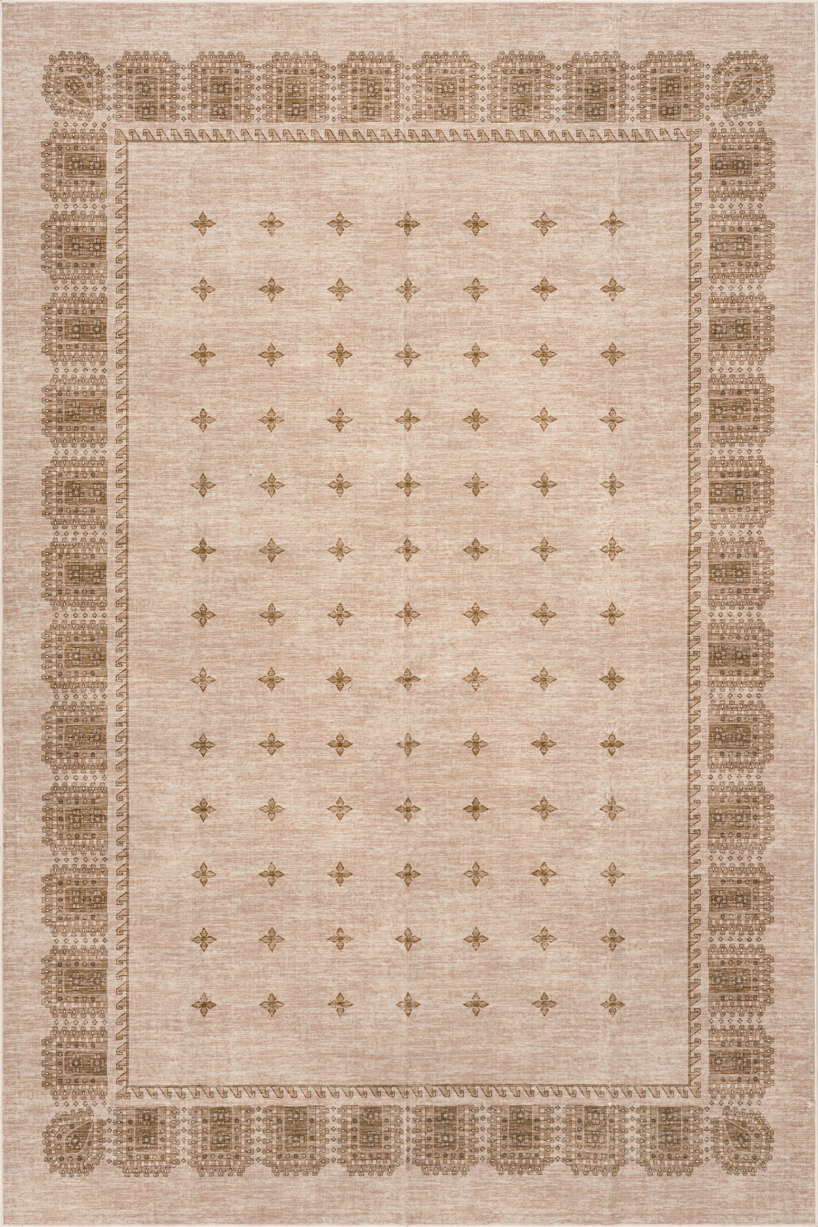 Manvie Traditional Washable Rug | Brown