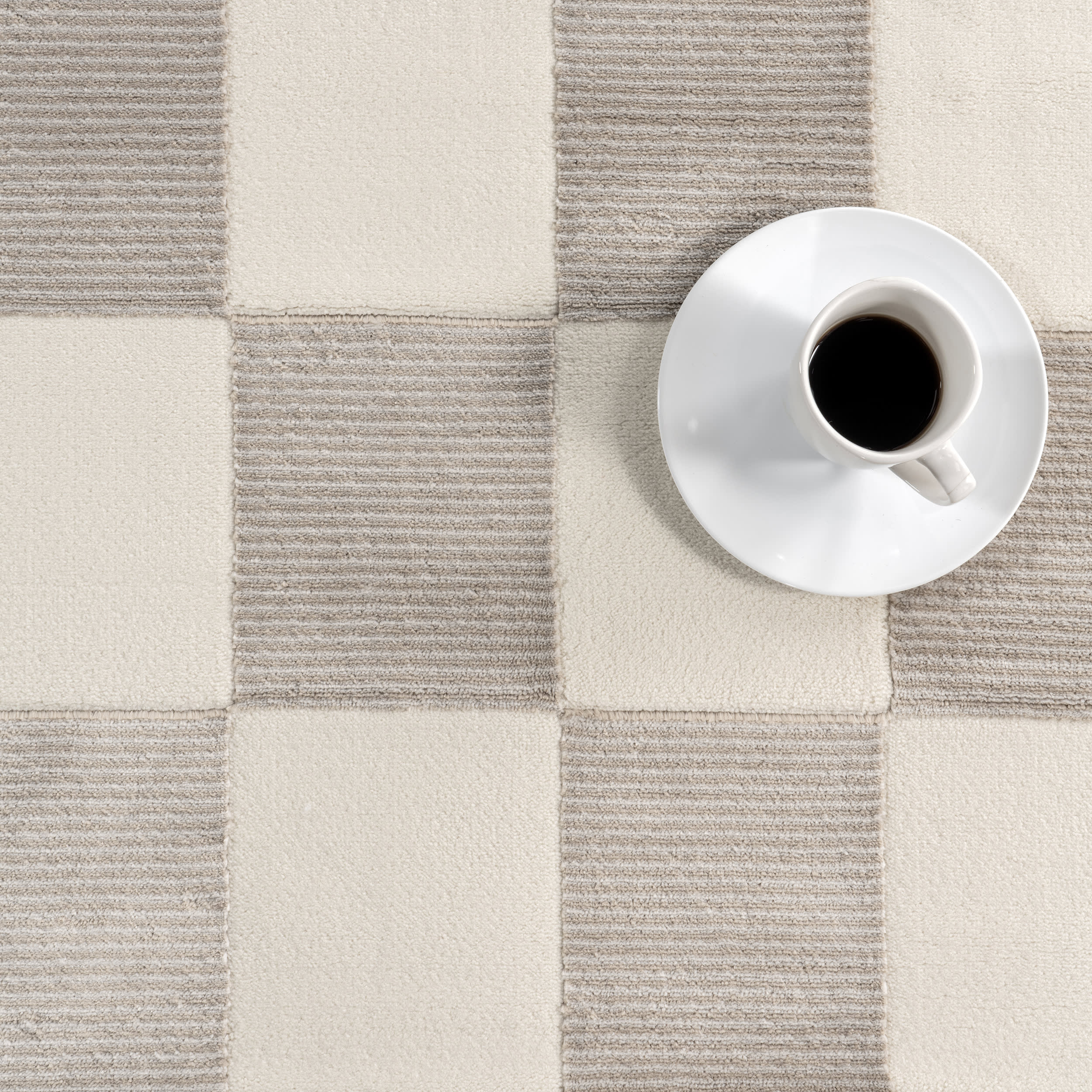 Maplewood Plush Textured Washable Rug | Cream/Grey - Image 8