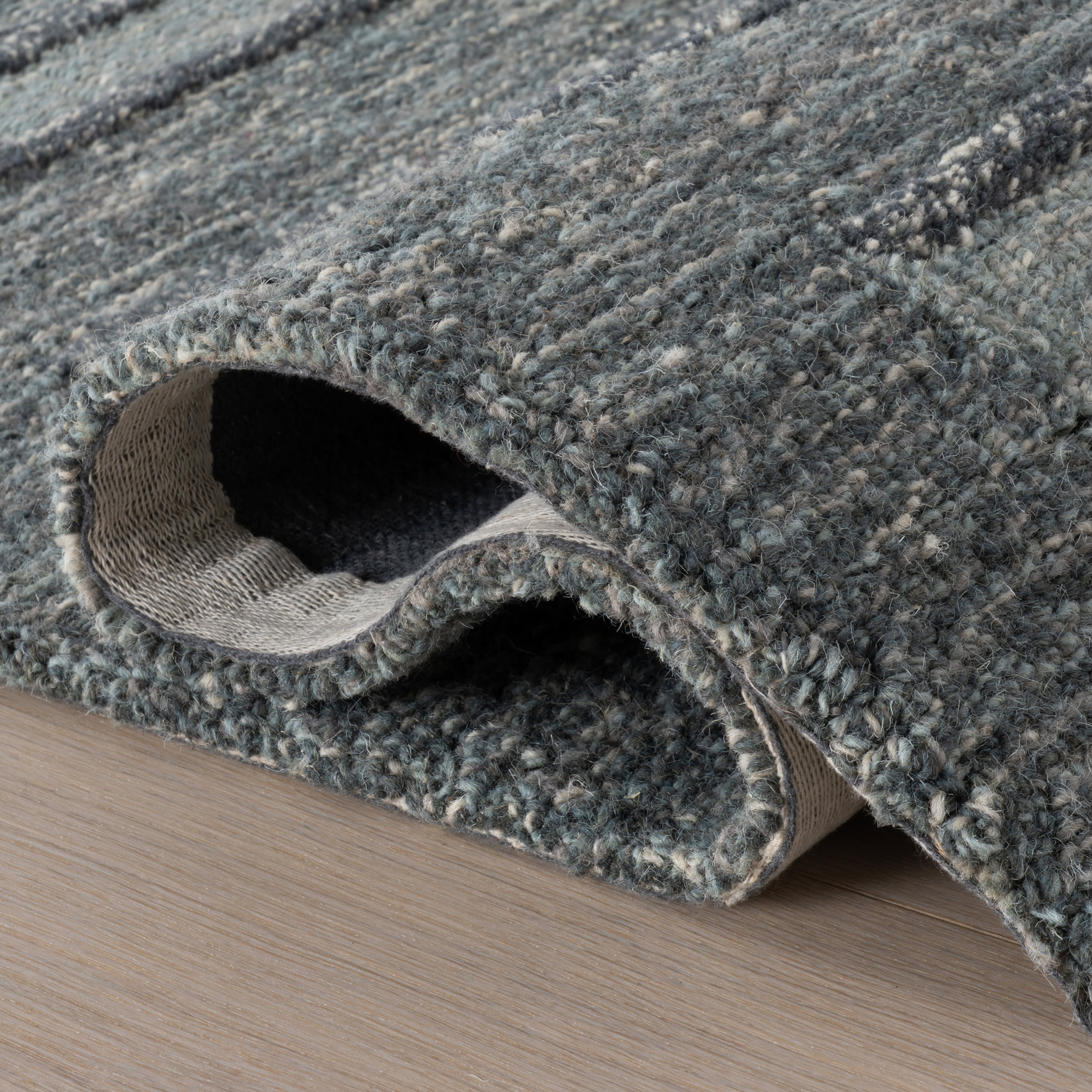 Mare Modern Striped Wool Rug | Blue - Image 11