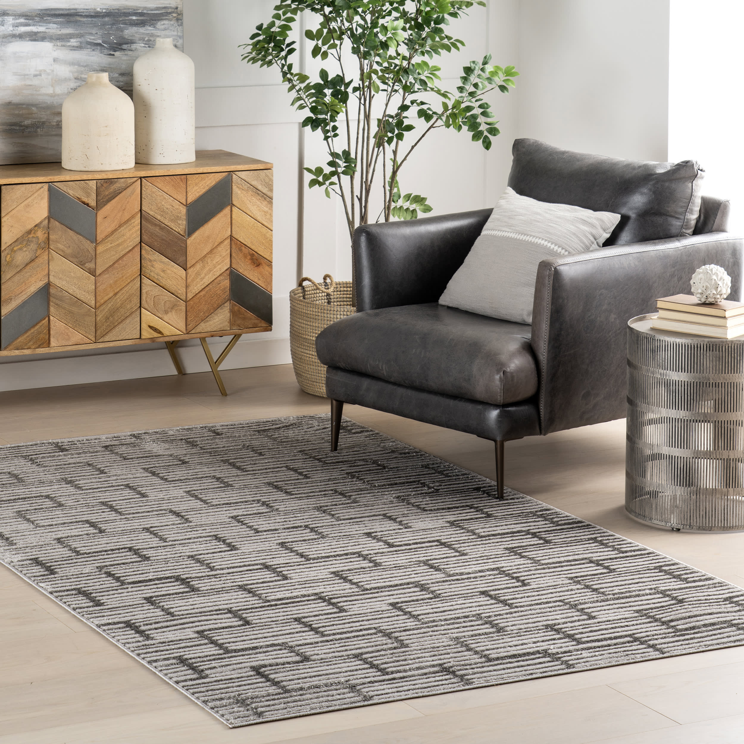 Marem Geometric Rug | Grey - Image 2