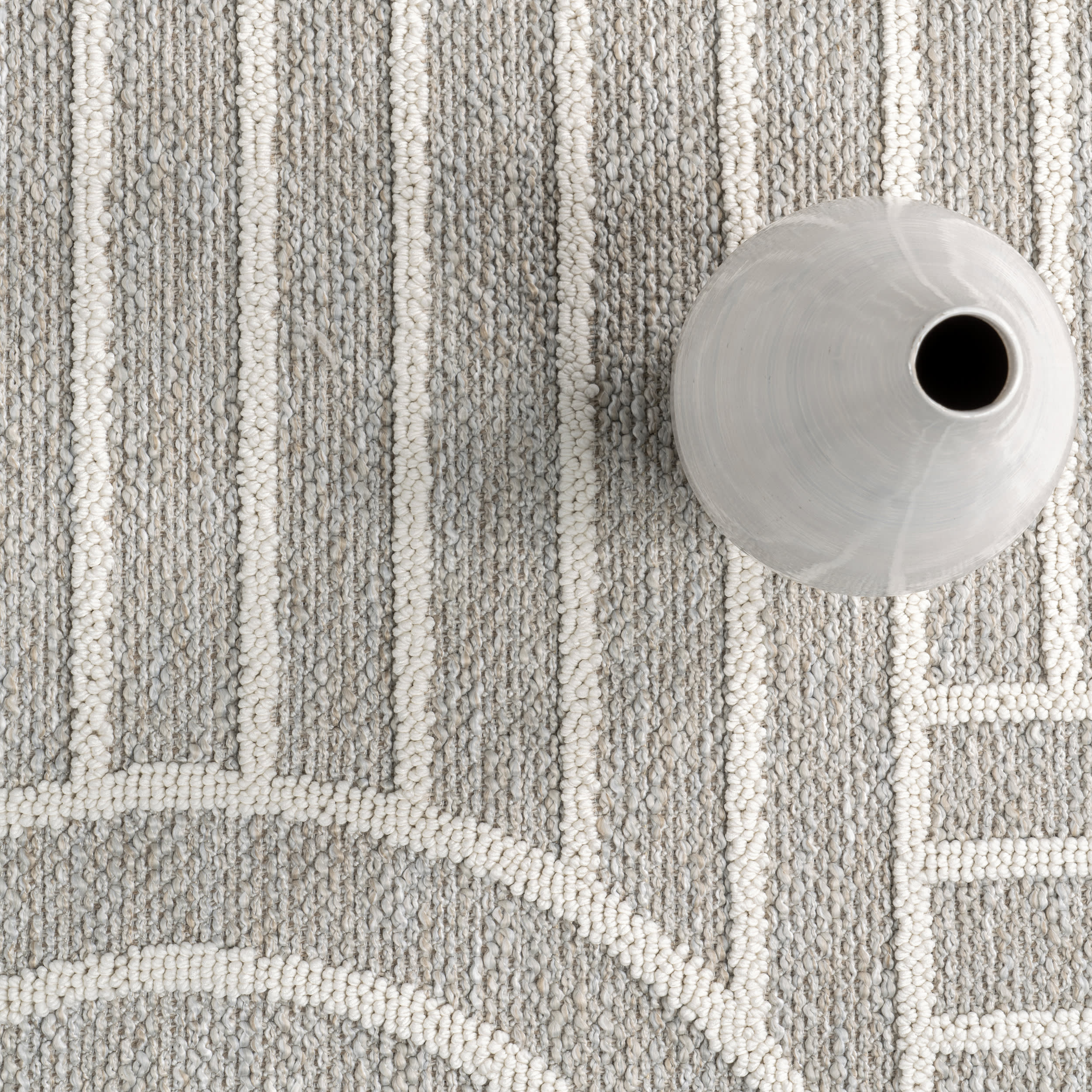 Margareta Geometric Arc Washable Rug | Light Grey - Image 7