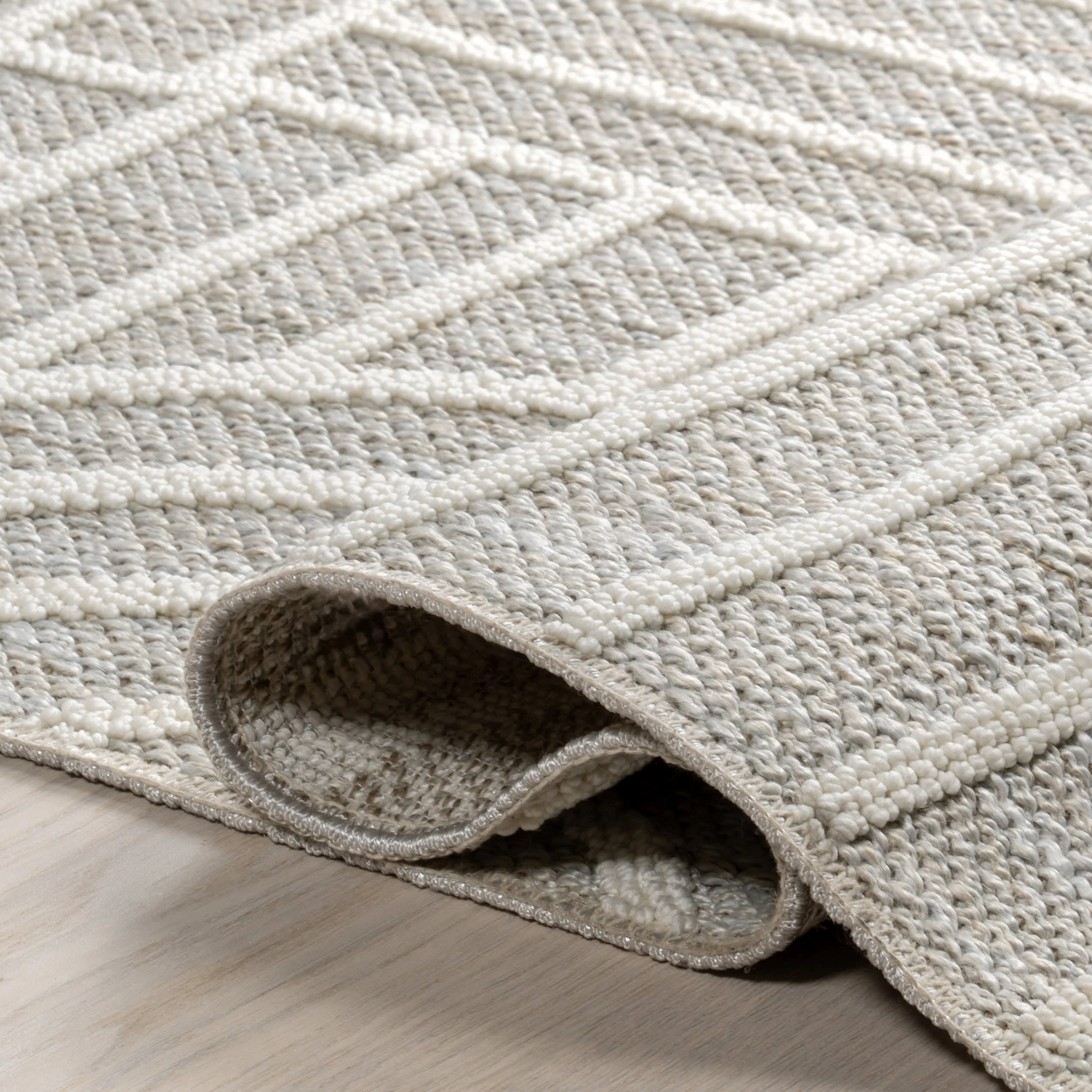 Margareta Geometric Arc Washable Rug | Light Grey - Image 8
