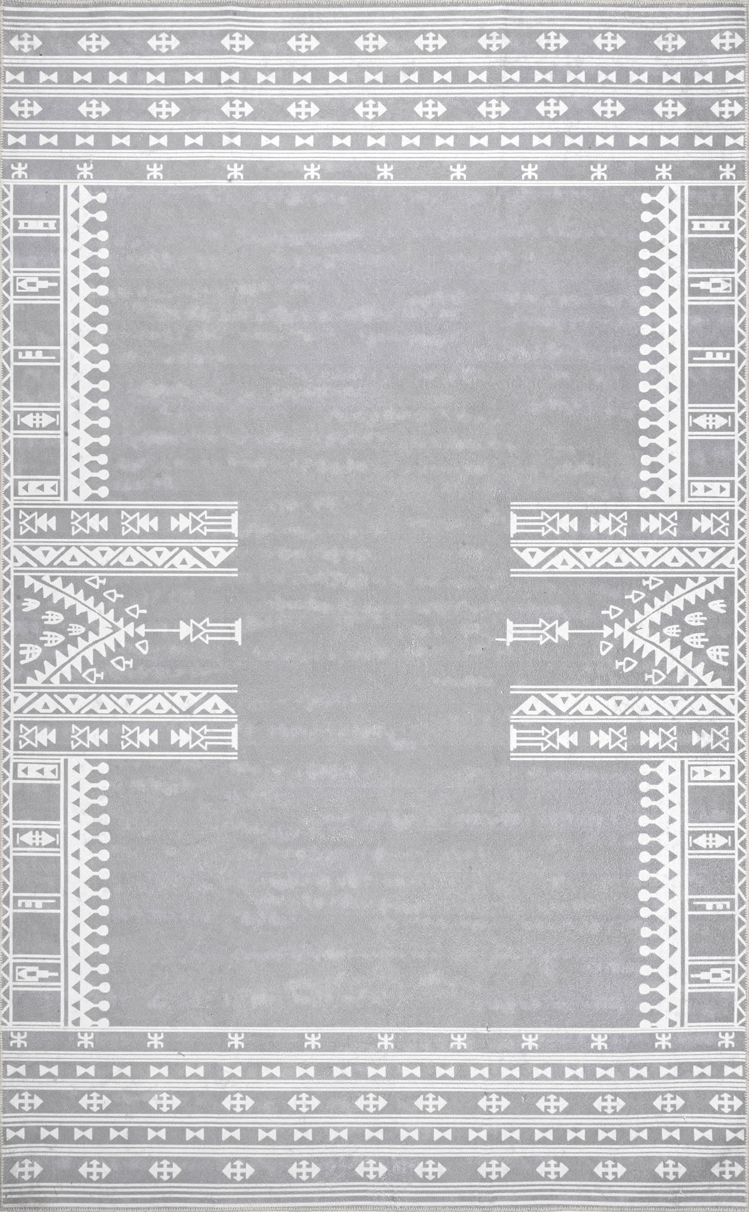 Margo Banded Geometric Washable Rug | Grey