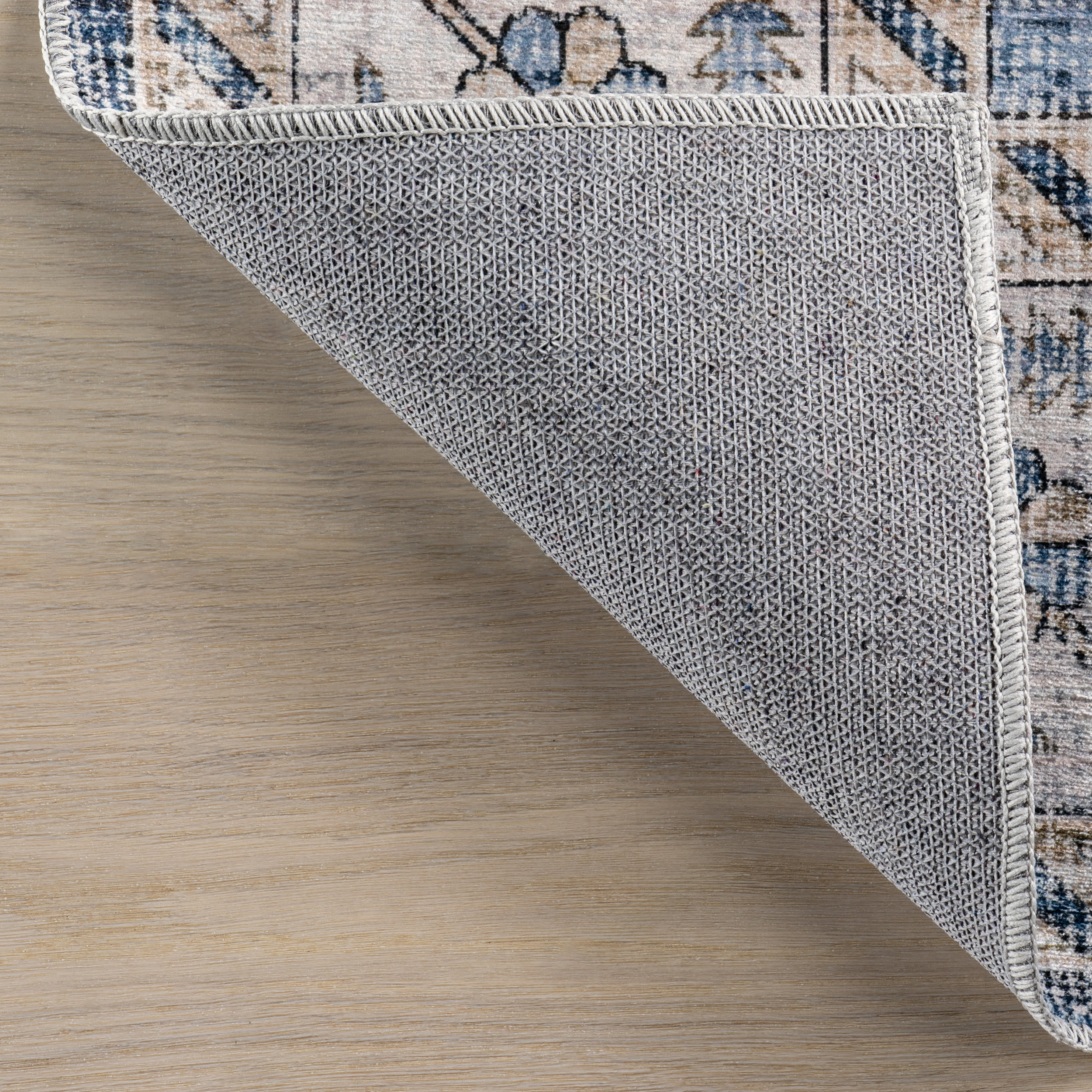 Maria Oasis Medallion Spill Proof Washable Rug | Navy - Image 7