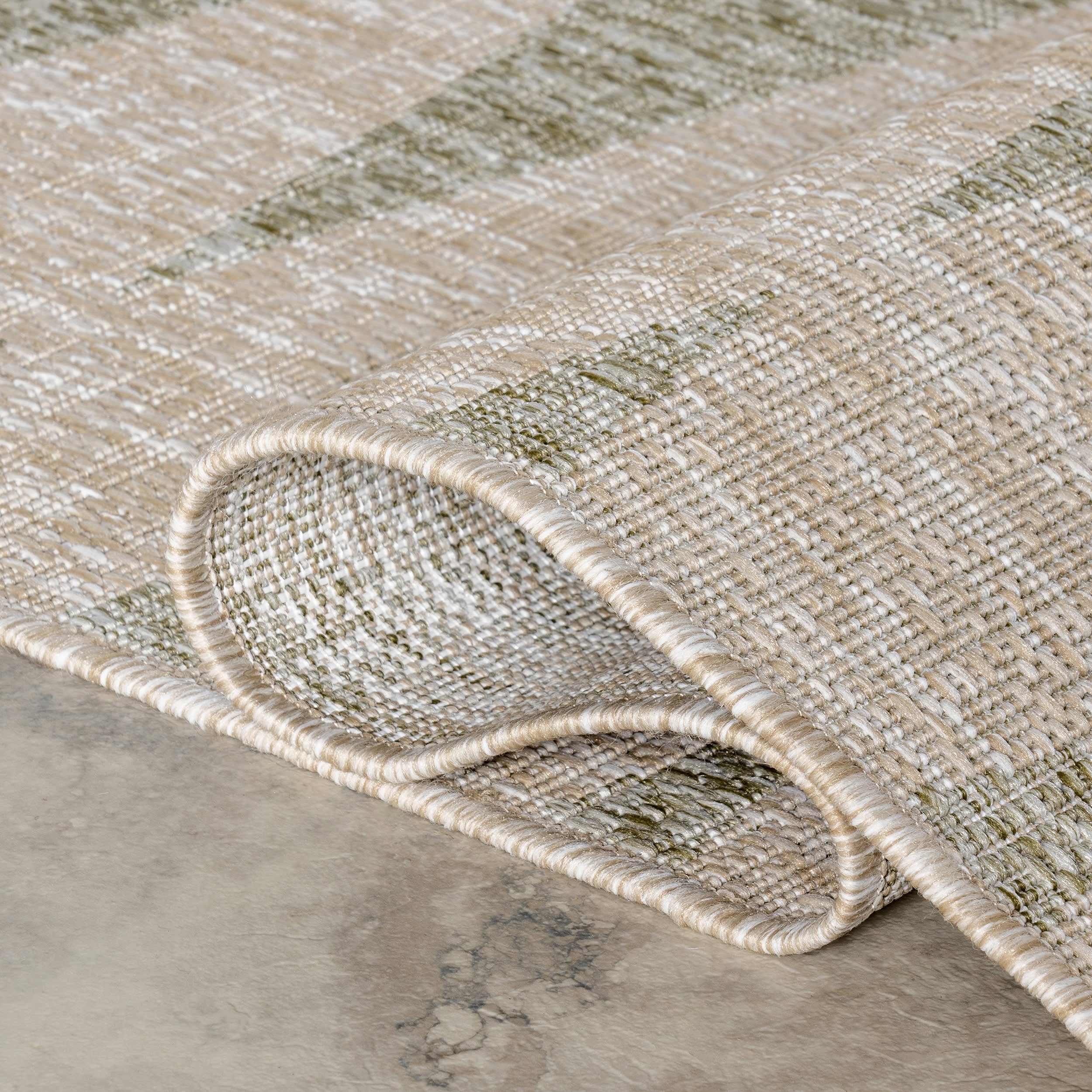 Mariam Geometric Stripes Indoor/Outdoor Rug | Green - Image 10