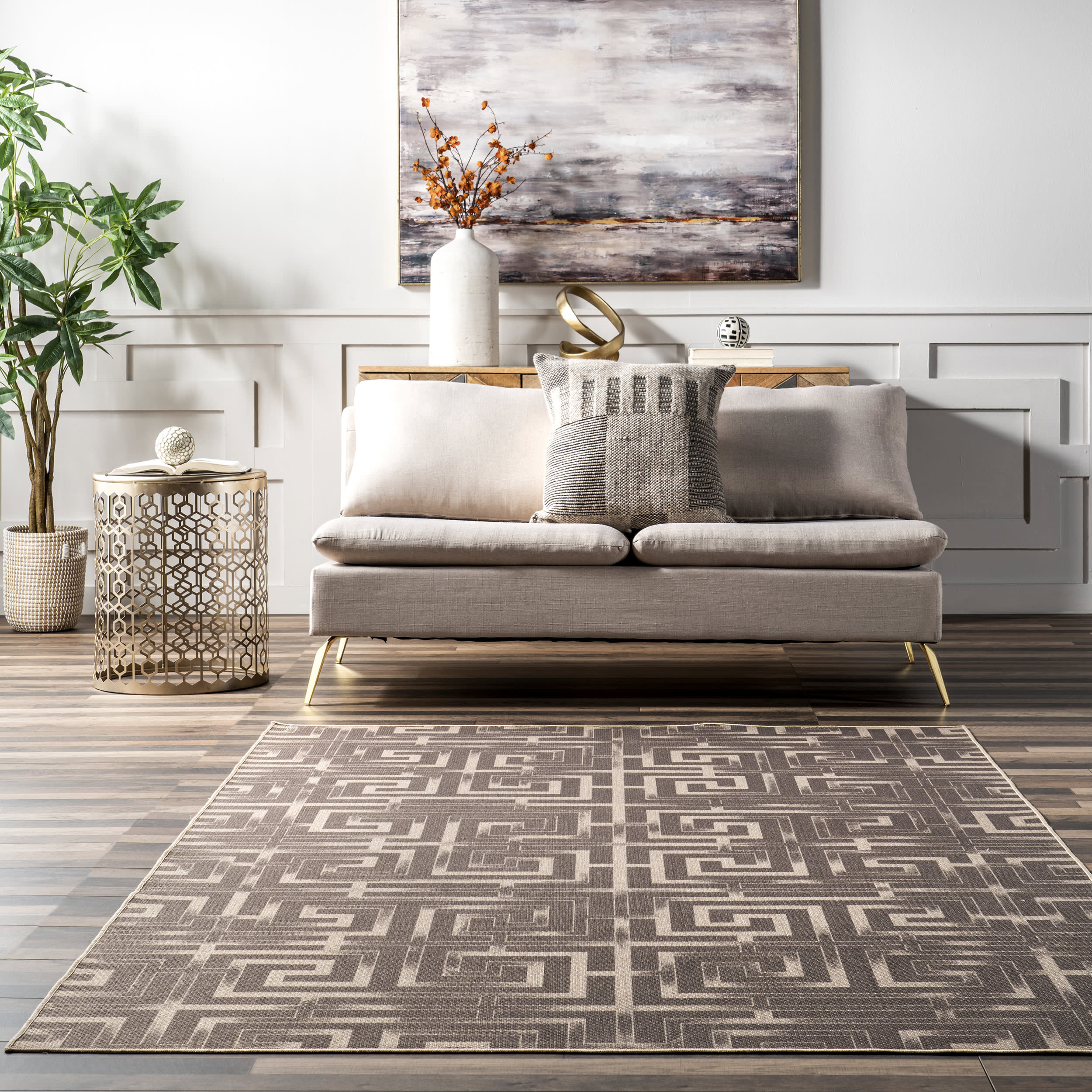 Mariana Easy-Jute Washable Maze Rug | Natural - Image 4