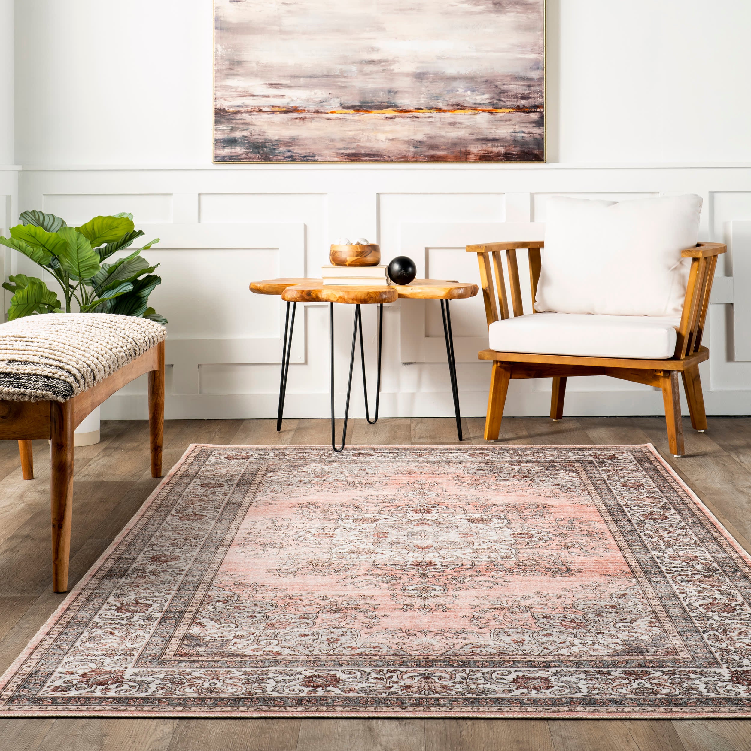 Marissa Spill Proof Washable Rug | Blush - Image 4