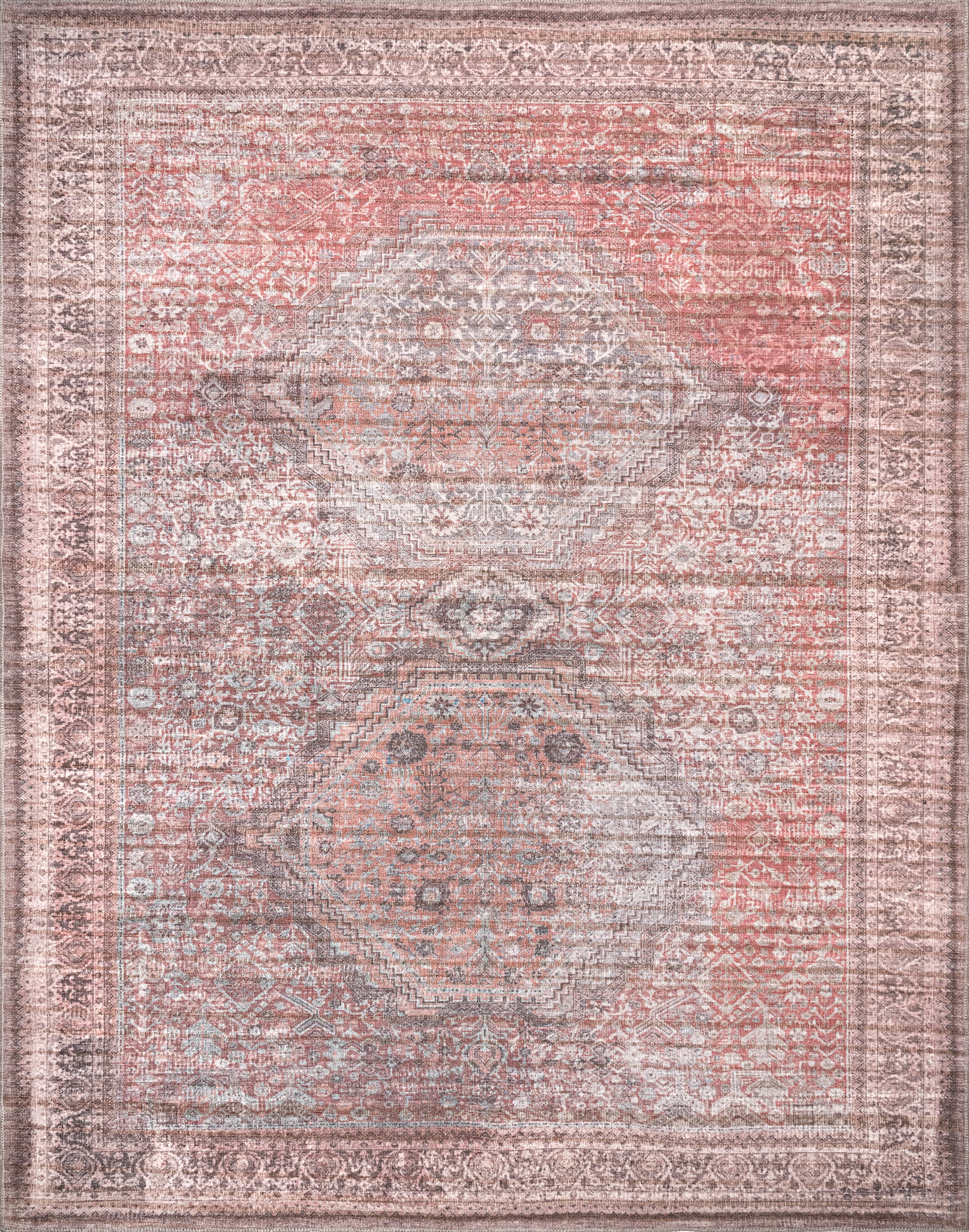 Marjorie Medallion Washable Rug | Grey