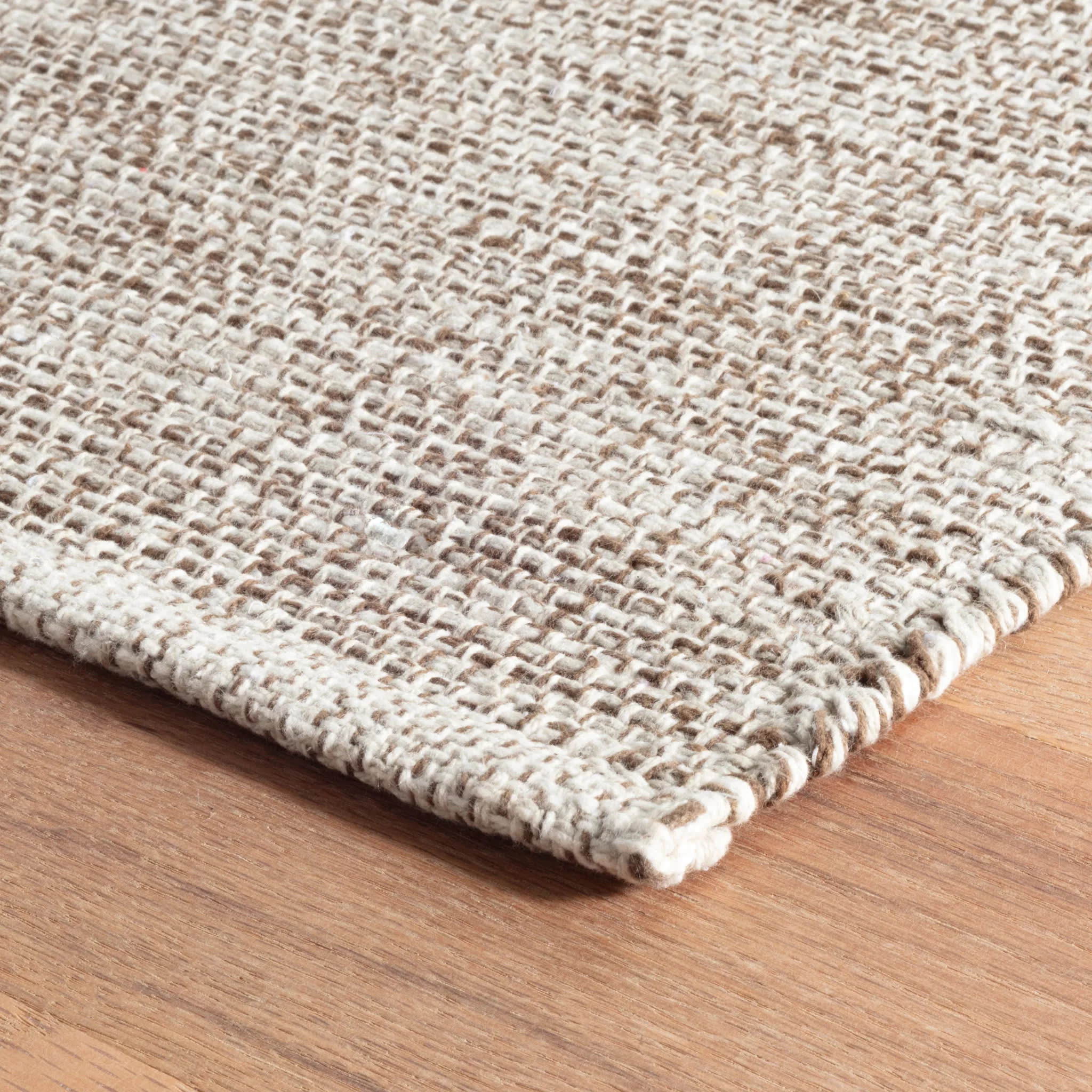 Marled Handwoven Cotton Rug | Brown - Image 3