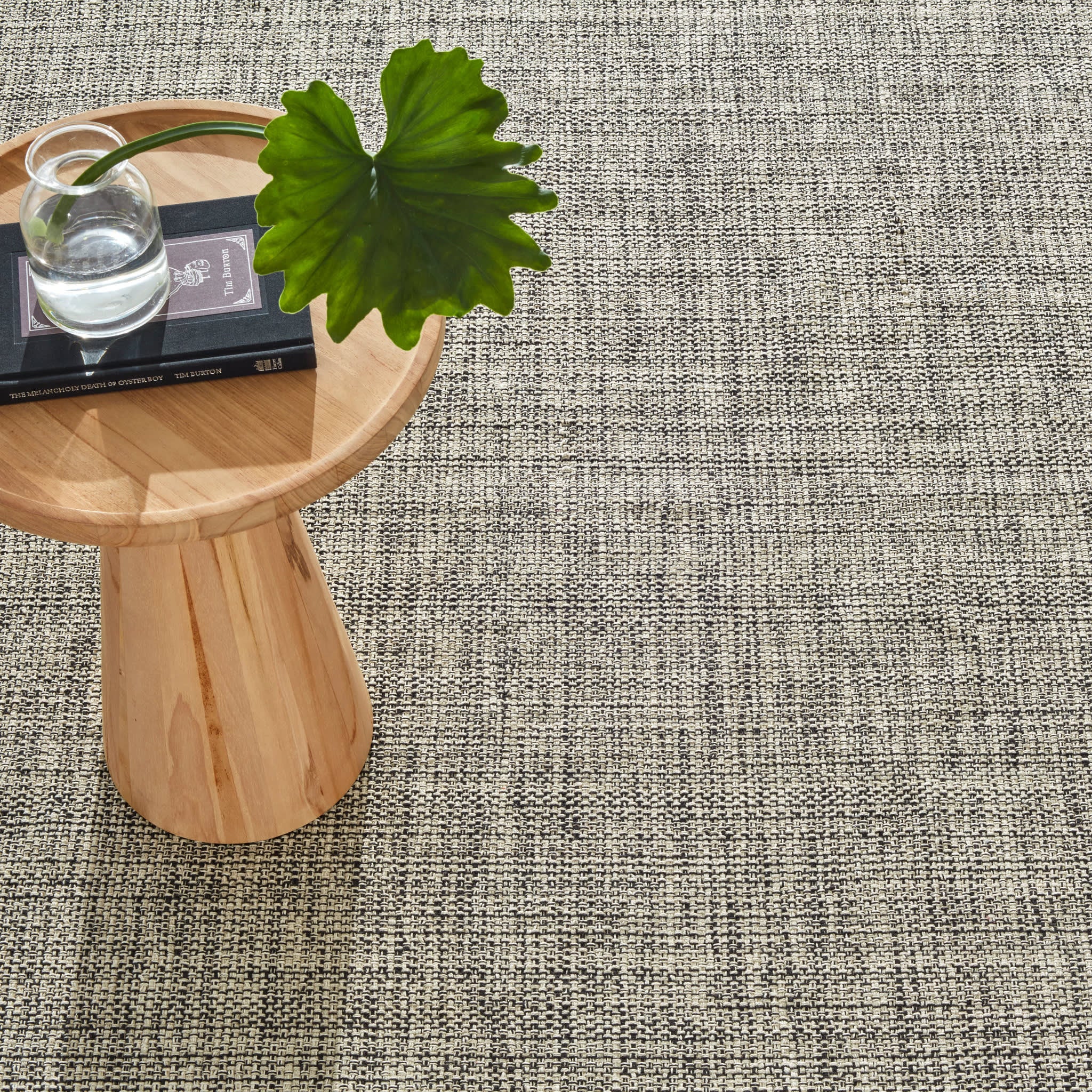 Marled Handwoven Cotton Rug | Black - Image 3