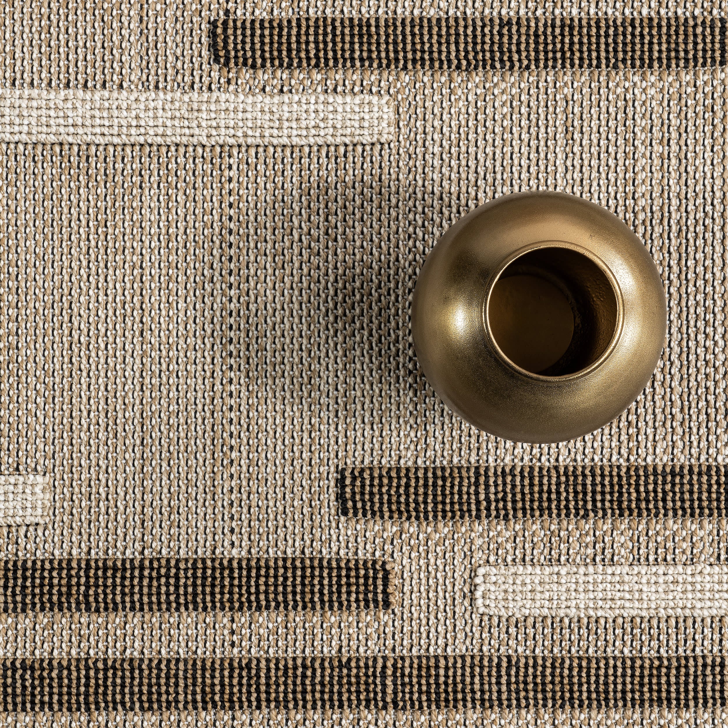 Marlena Indoor/Outdoor Banded Rug | Beige - Image 7
