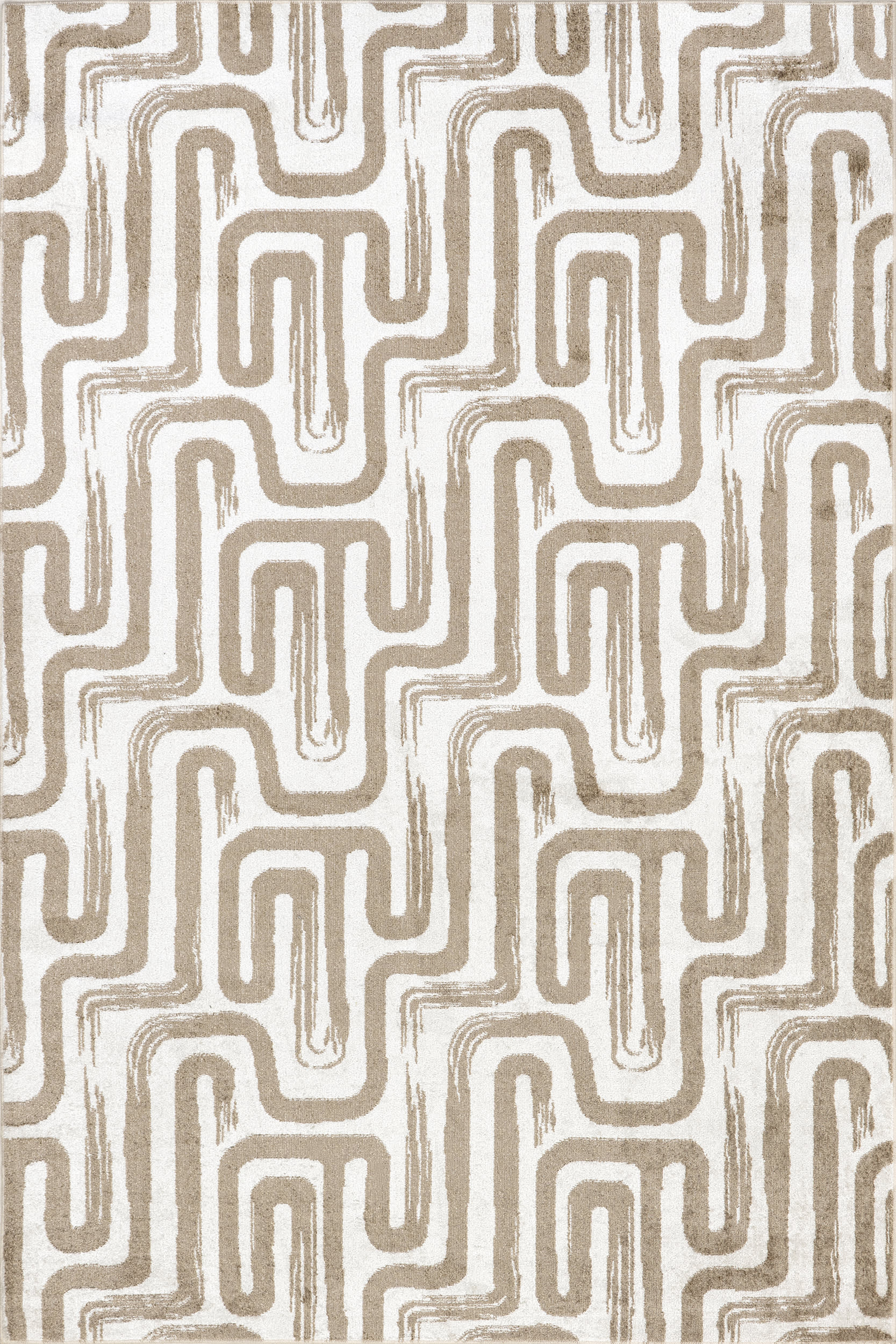 Marlia Washable Chain-Link Rug | Beige