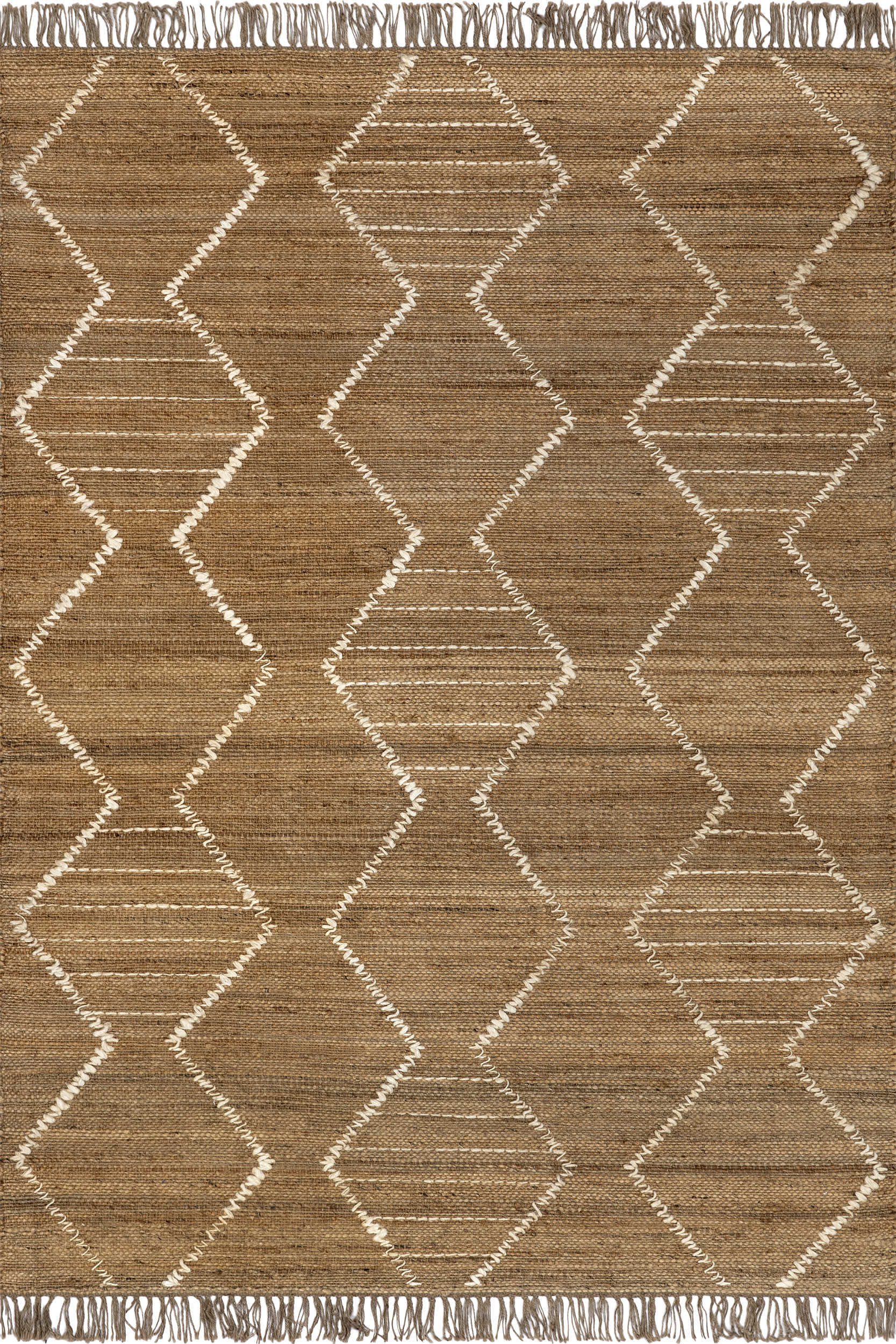 Marlow Handstitched Jute Tasseled Rug | Natural