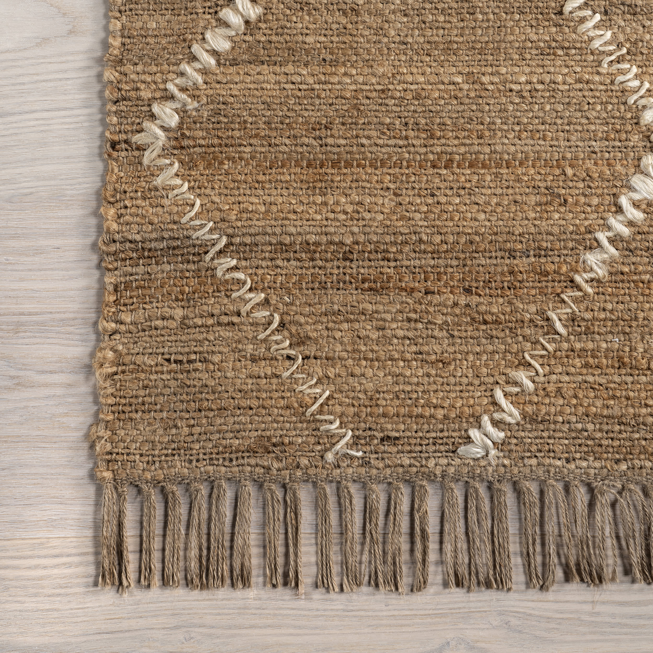Marlow Handstitched Jute Tasseled Rug | Natural - Image 3