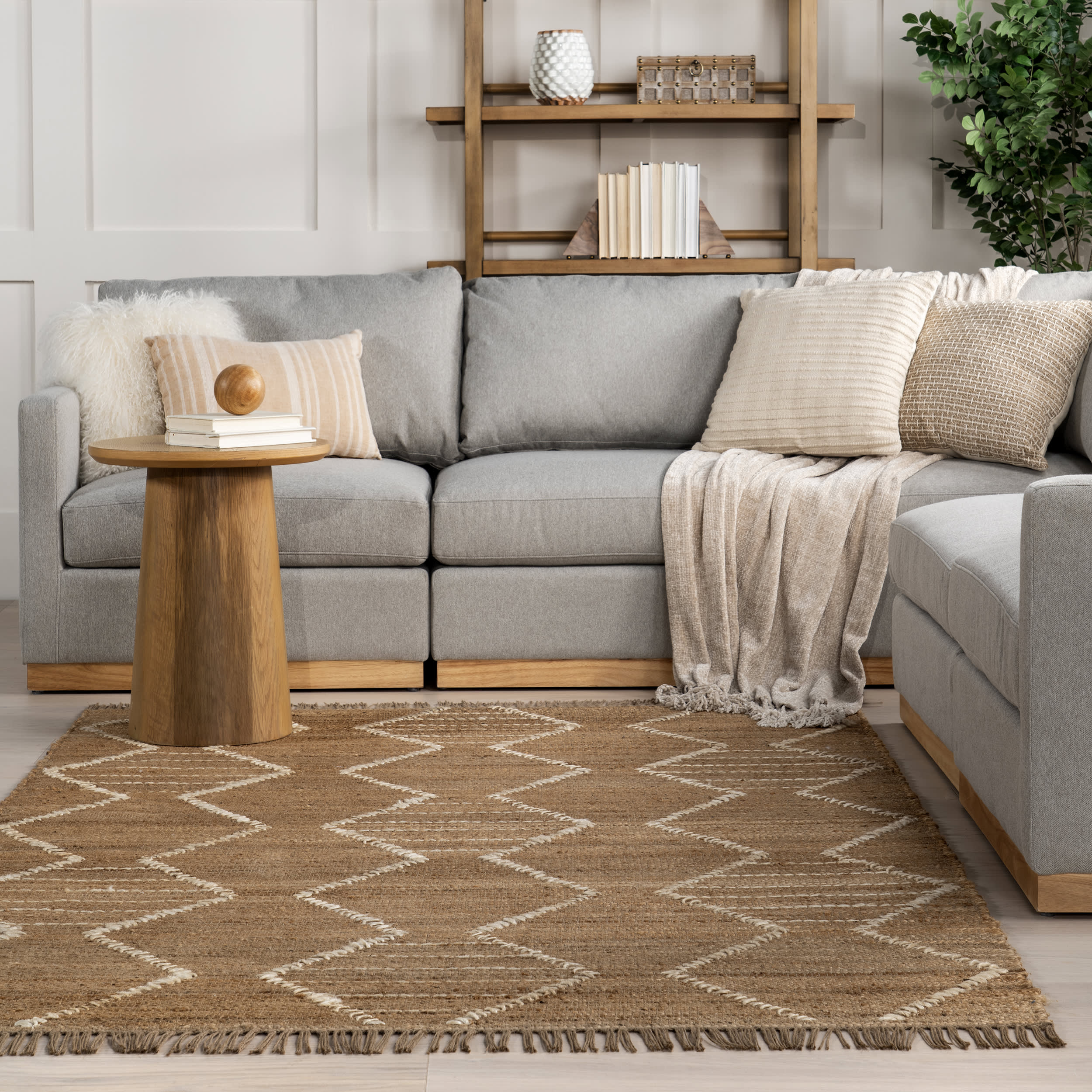 Marlow Handstitched Jute Tasseled Rug | Natural - Image 4