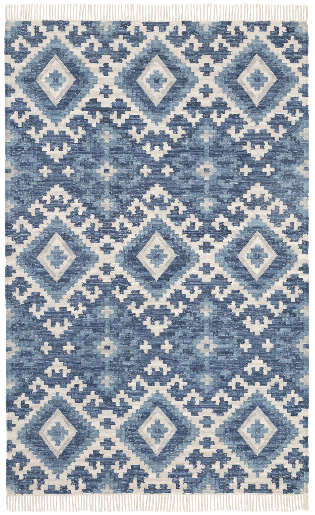 Marmara Kilim Handwoven Cotton Rug | Blue