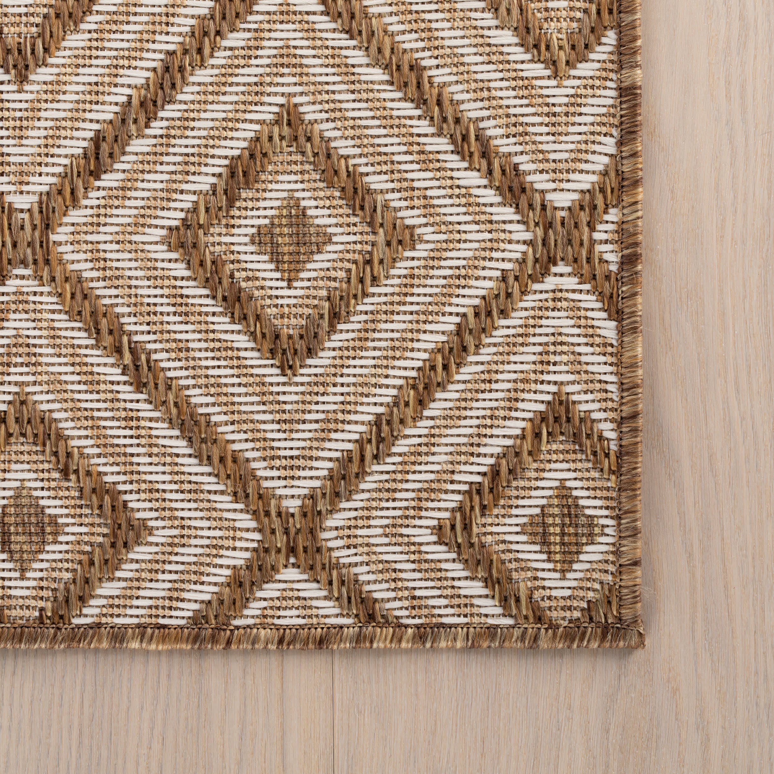 Marouise Modern Diamond Indoor/Outdoor Rug | Brown - Image 4
