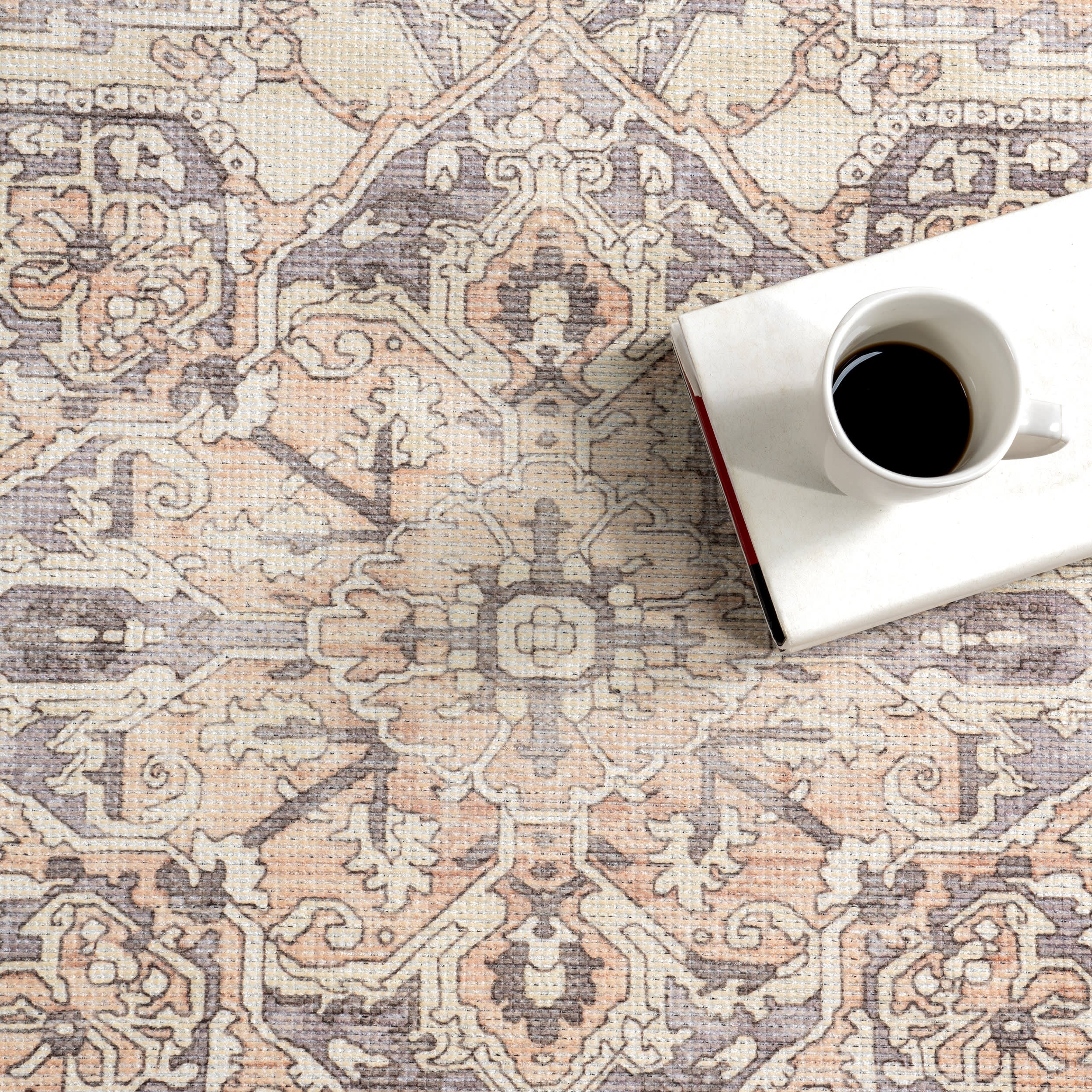 Mattie Medallion Washable Rug | Beige - Image 8