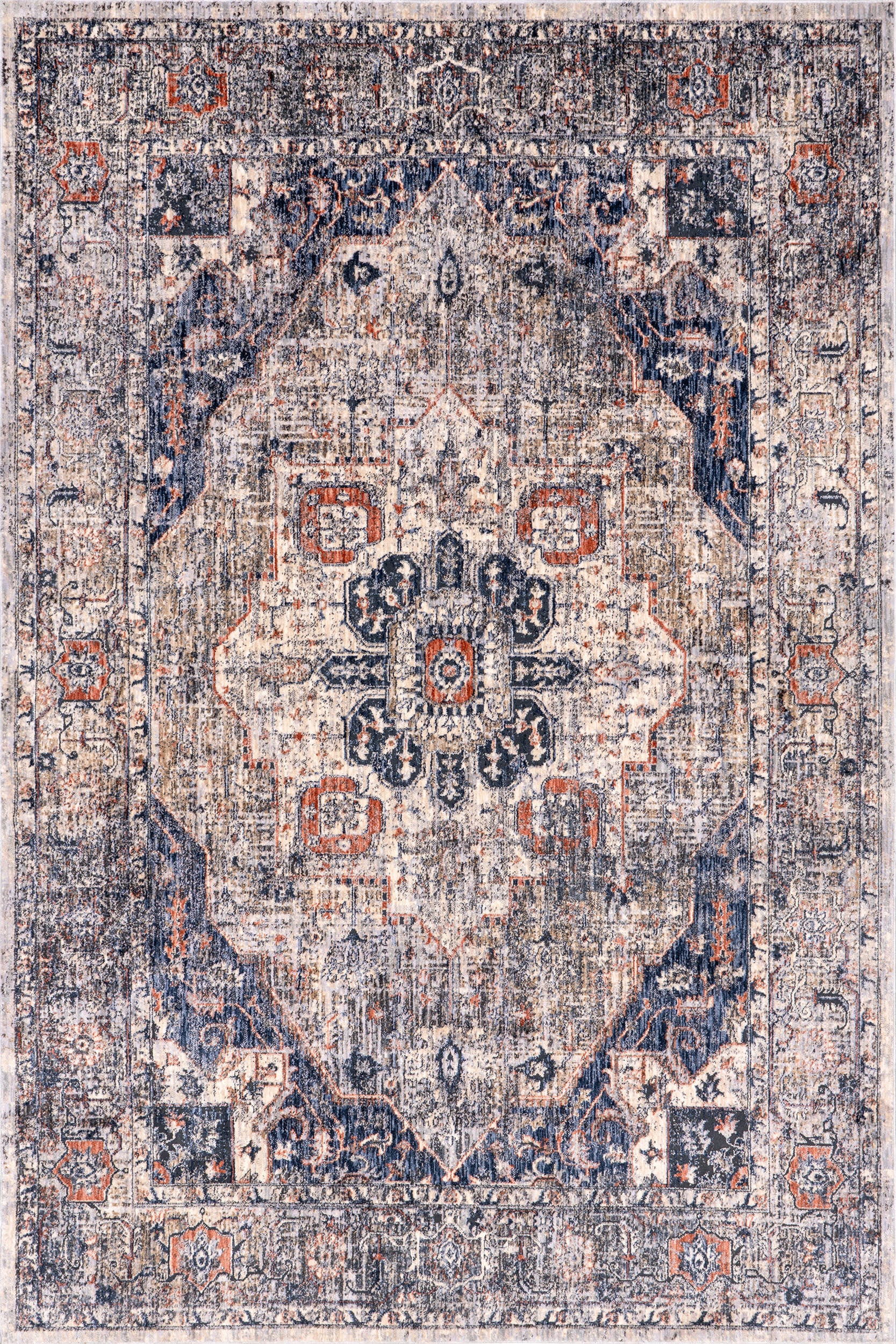 Maud Traditional Vintage Rug | Navy