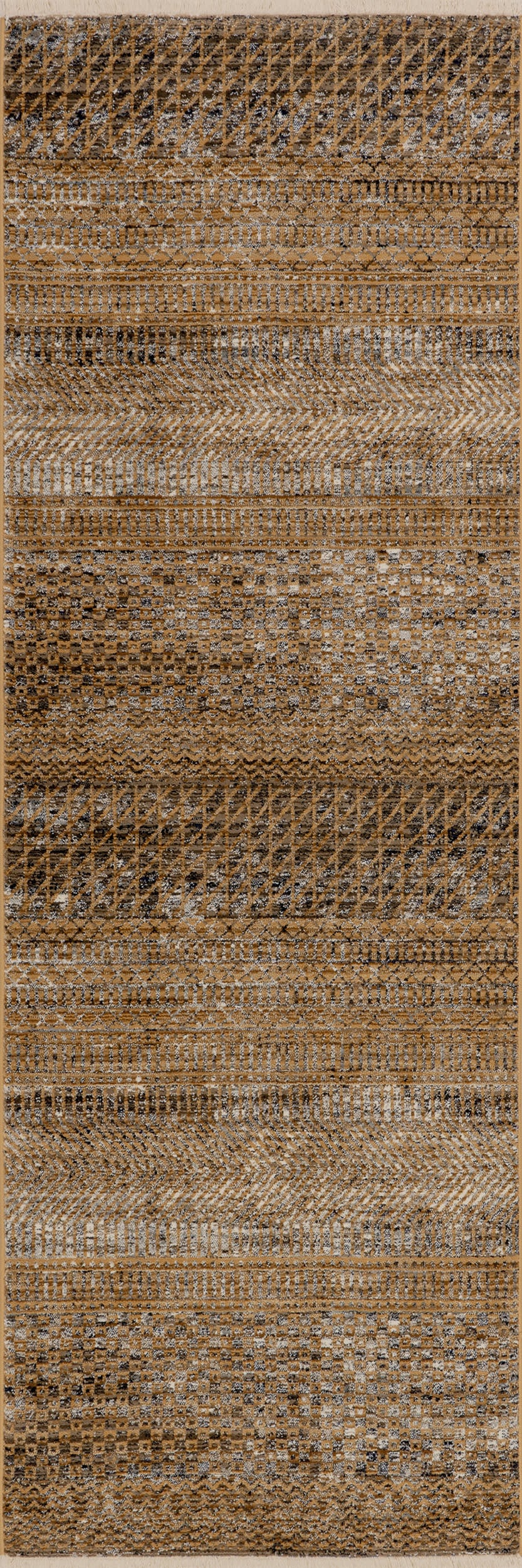 Maude Geometric Traditional Fringed Rug | Burnt Orange
