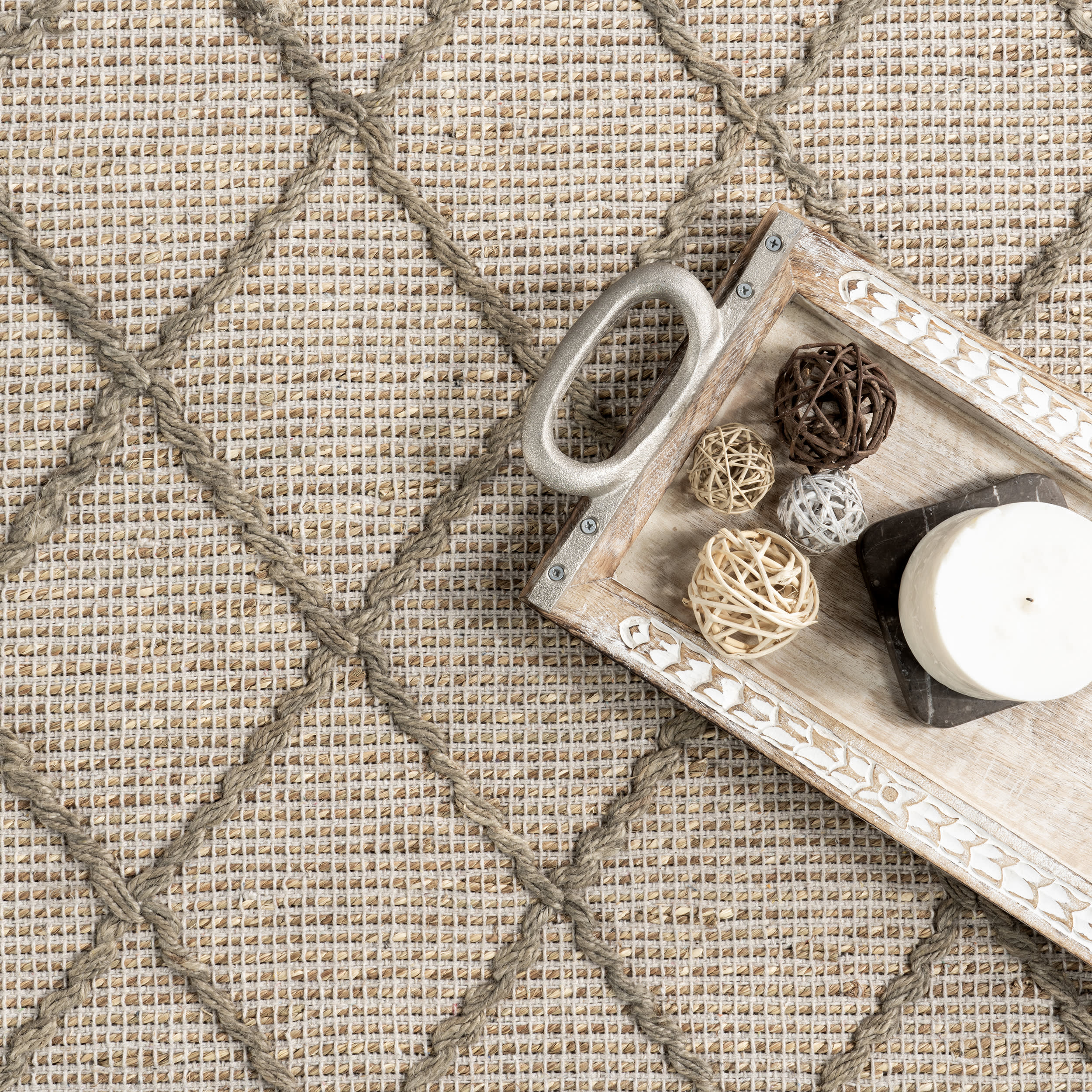 Maudie Trellis Jute-Blend Rug | Ivory - Image 7