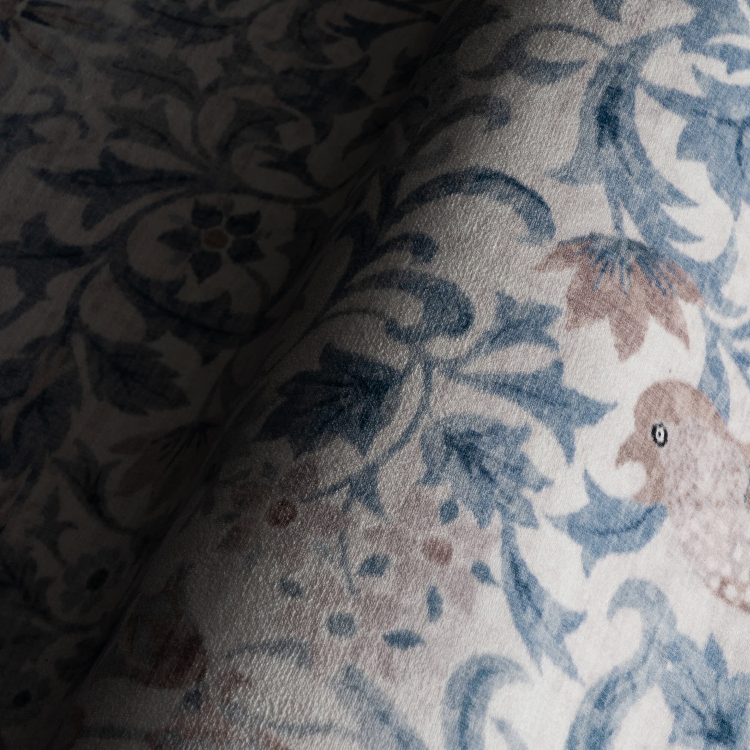Mauri Bordered Floral and Paisley Washable Rug | Blue - Image 3