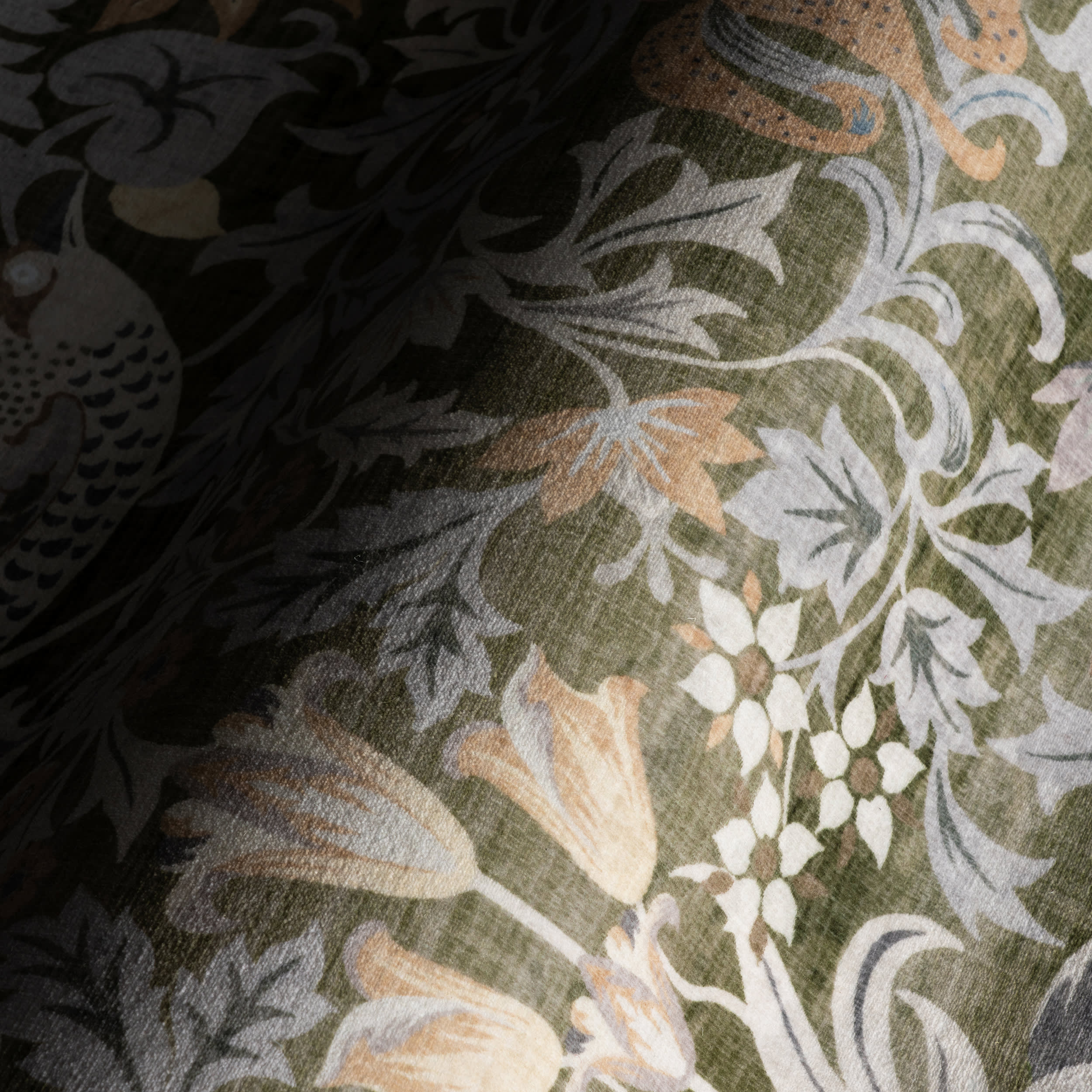 Mauri Bordered Floral and Paisley Washable Rug | Green - Image 3