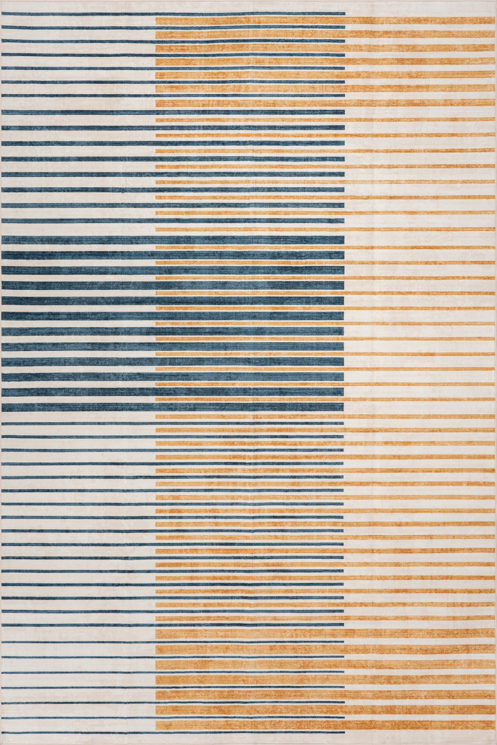 Mauzi Modern Striped Washable Rug | Golden