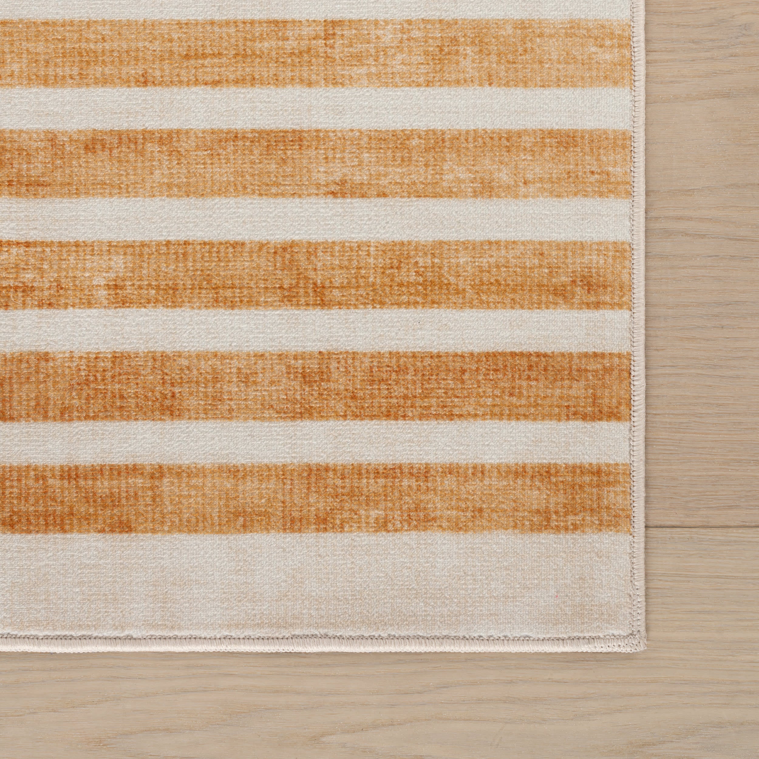 Mauzi Modern Striped Washable Rug | Golden - Image 4
