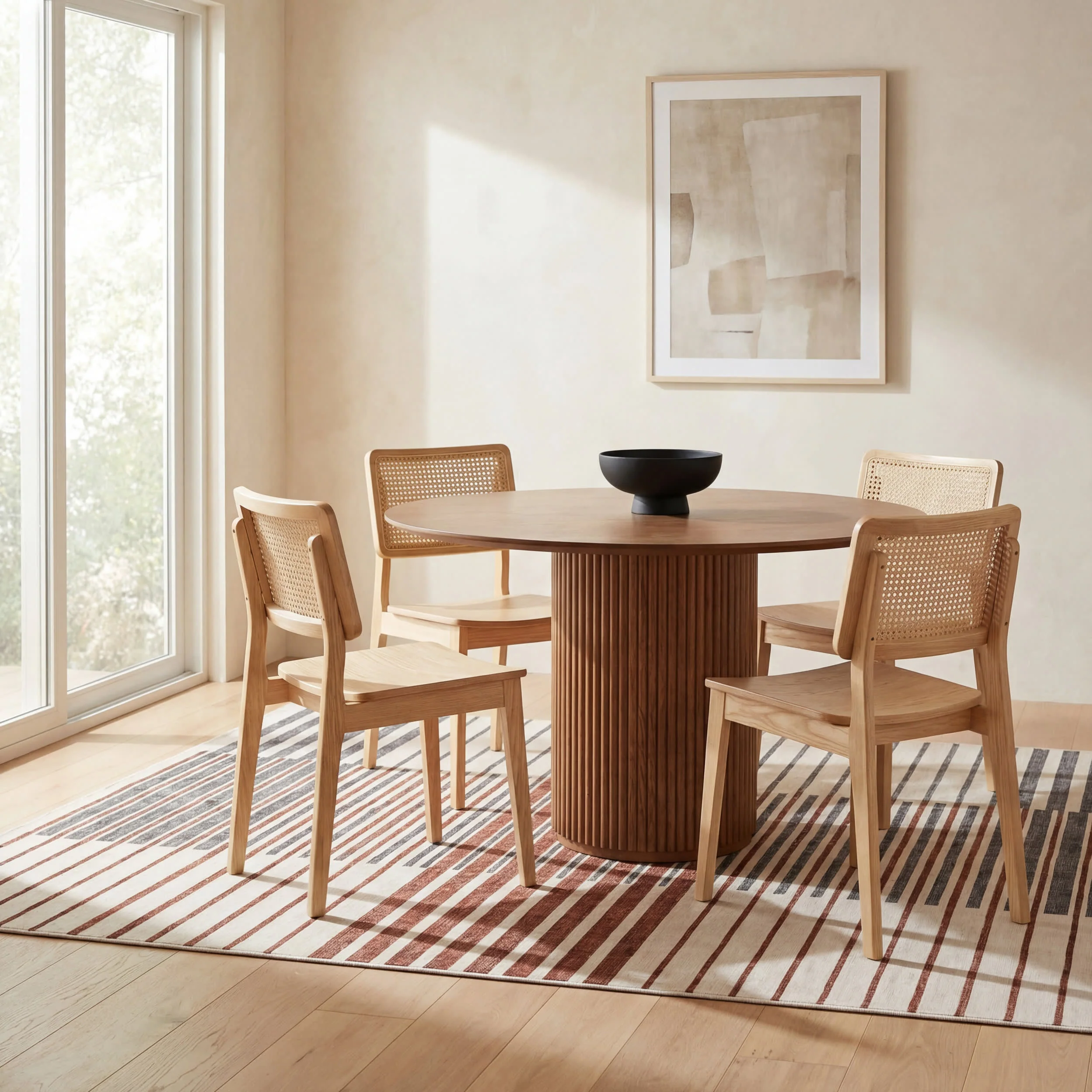Mauzi Modern Striped Washable Rug | Rust - Image 7