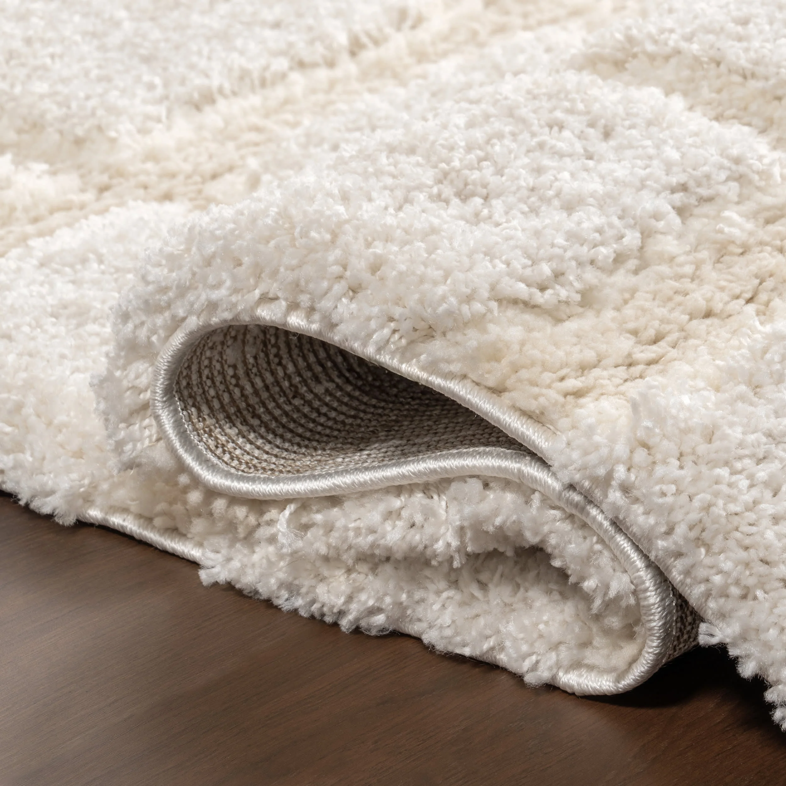 Maverick Checkered Texture Rug | Cream - Image 9