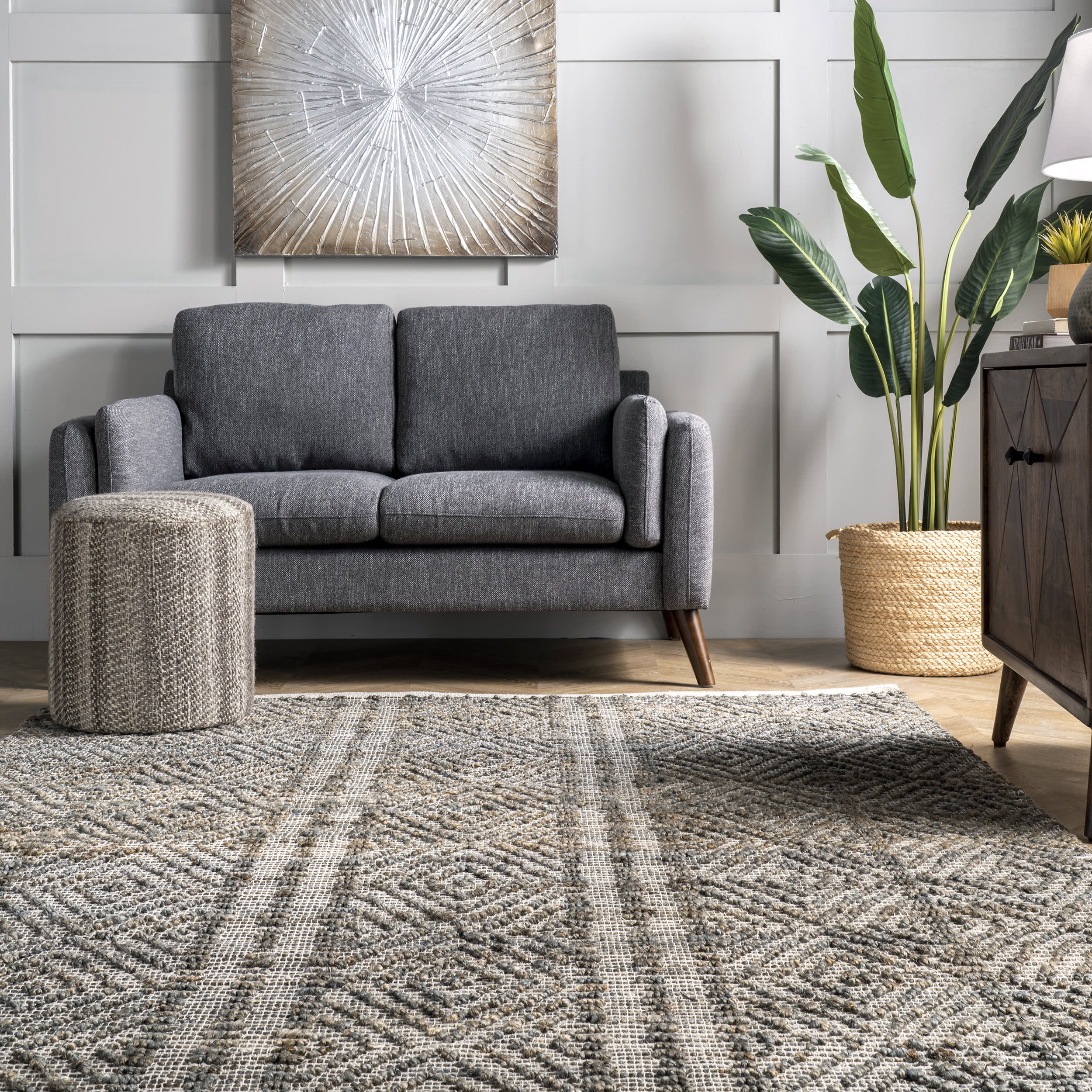 May Diamond Lattice Rug | Dark Grey - Image 4