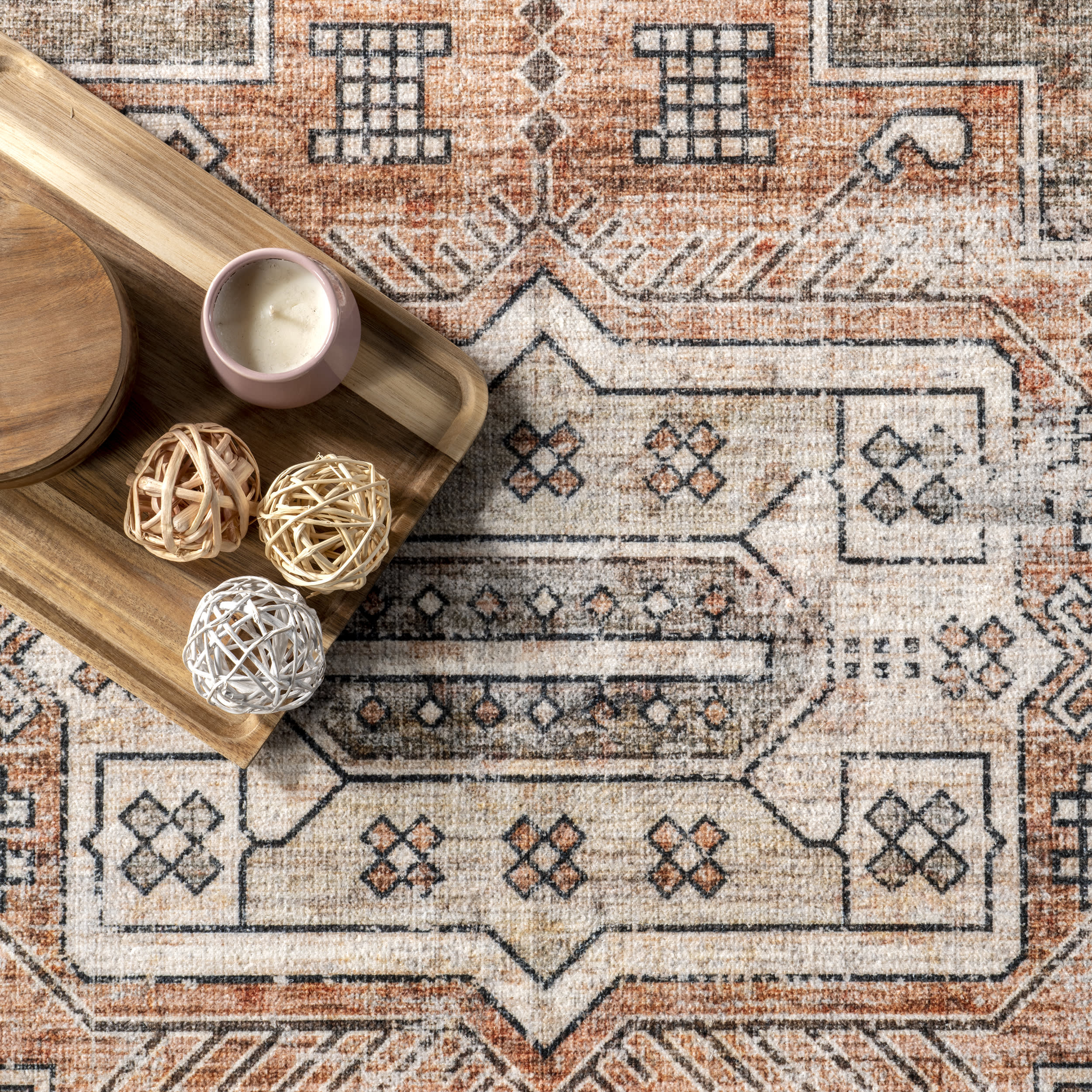 Maye Persian Washable Rug | Brown - Image 7