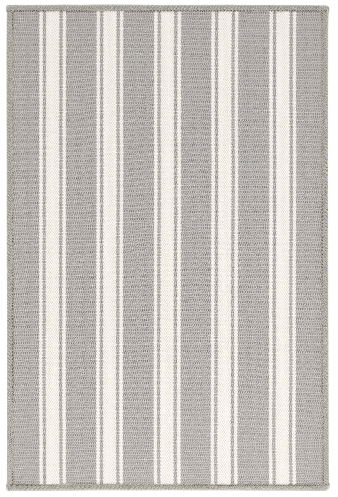 Maysville Stripe Woven Indoor/Outdoor Custom Rug | Platinum