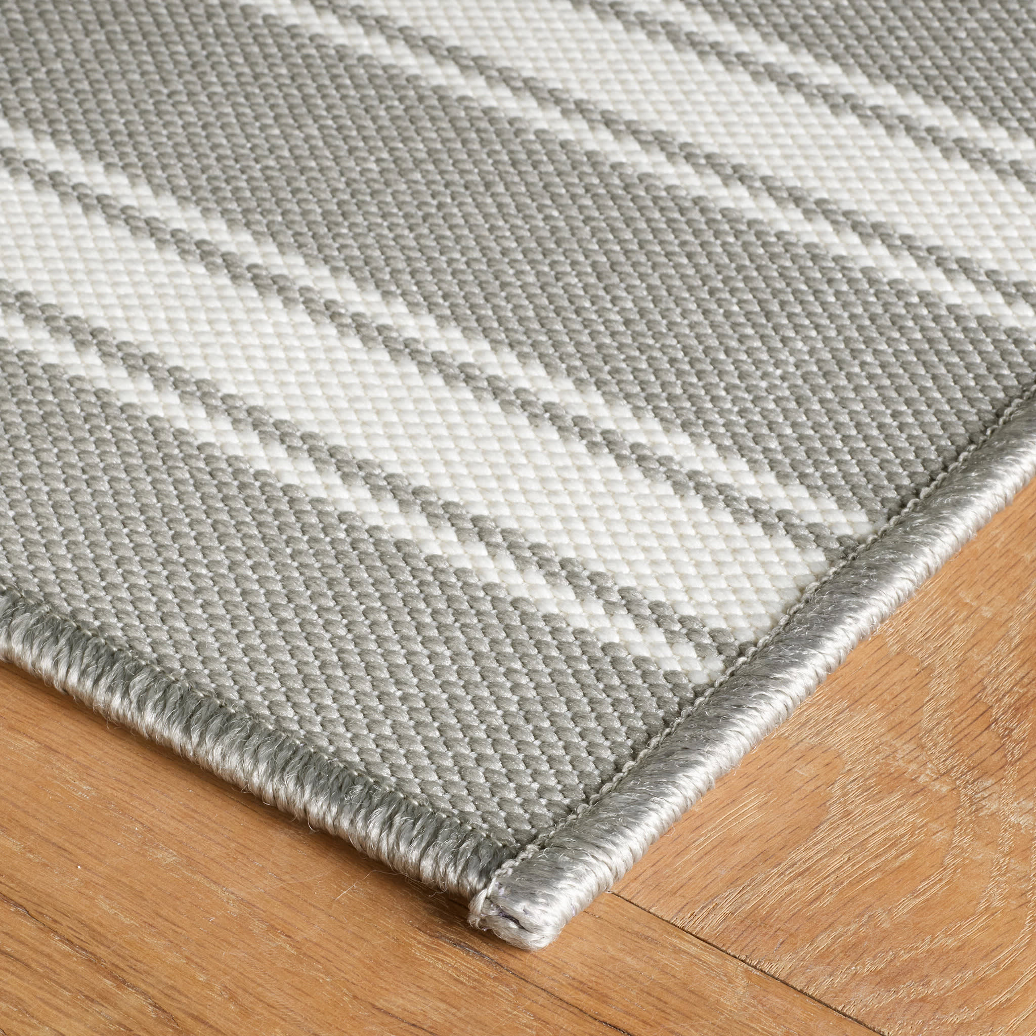 Maysville Stripe Woven Indoor/Outdoor Custom Rug | Platinum - Image 6