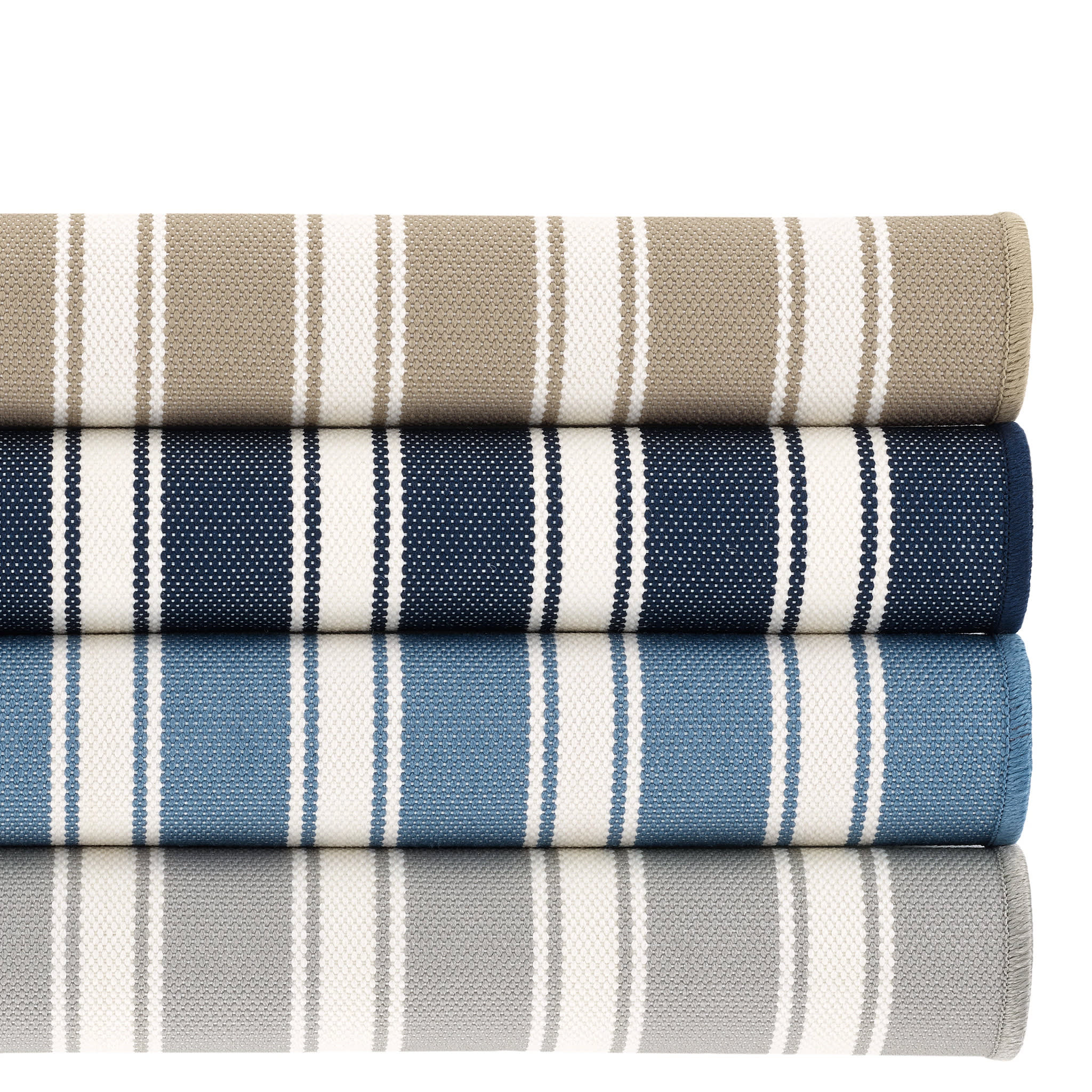 Maysville Stripe Woven Indoor/Outdoor Custom Rug | Navy - Image 8