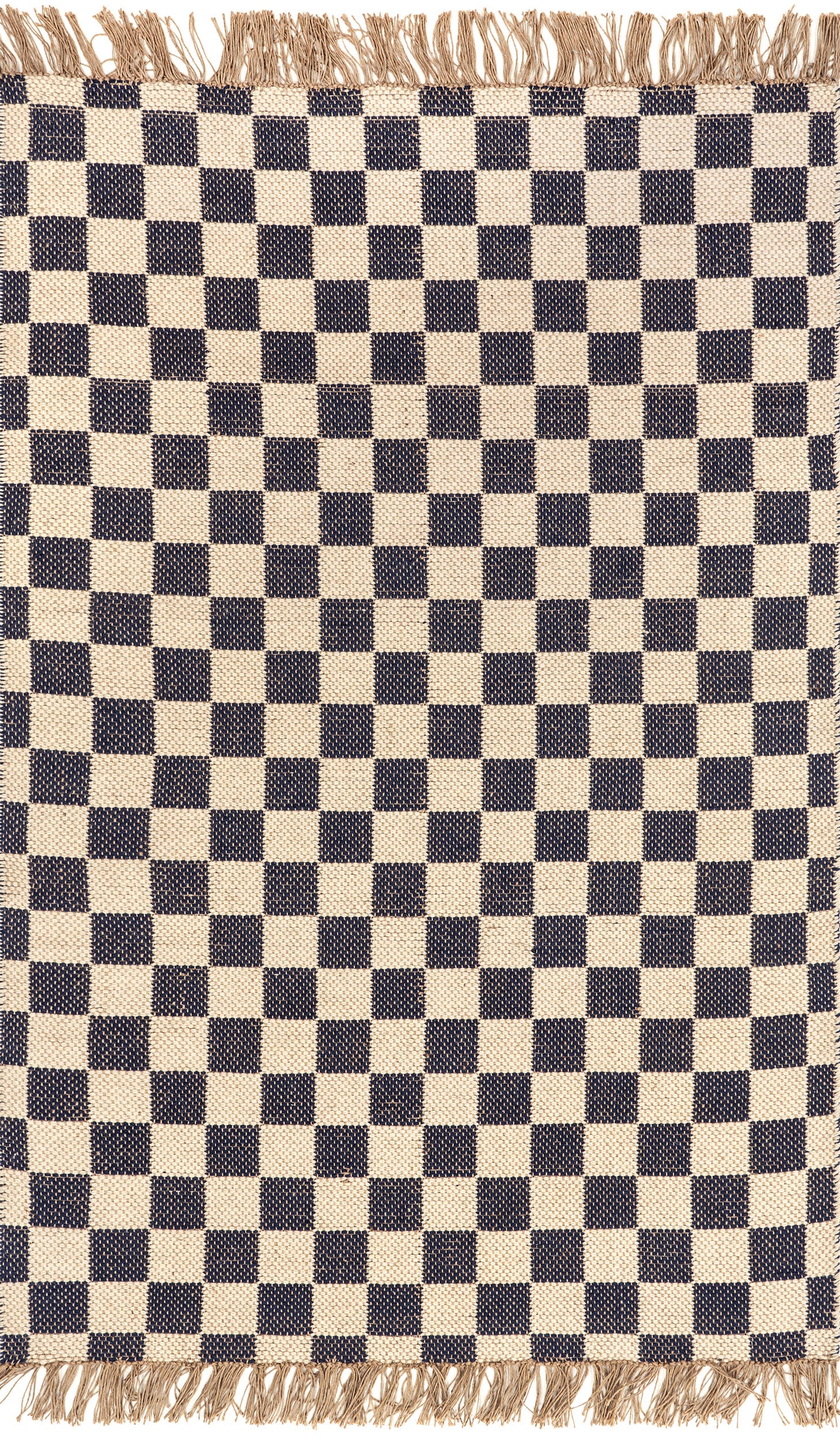 Mazie Checkered Jute Rug | Grey