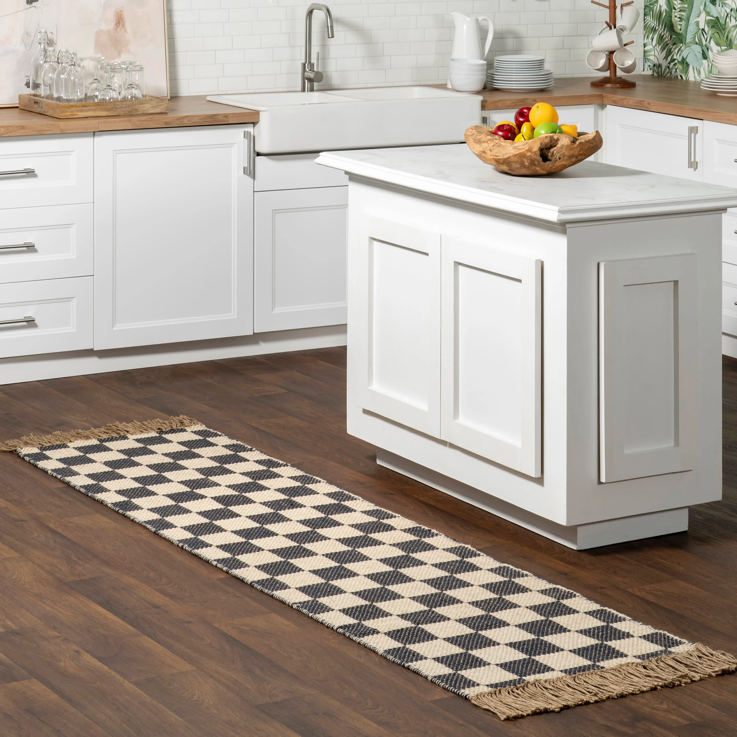 Mazie Checkered Jute Rug | Grey - Image 2