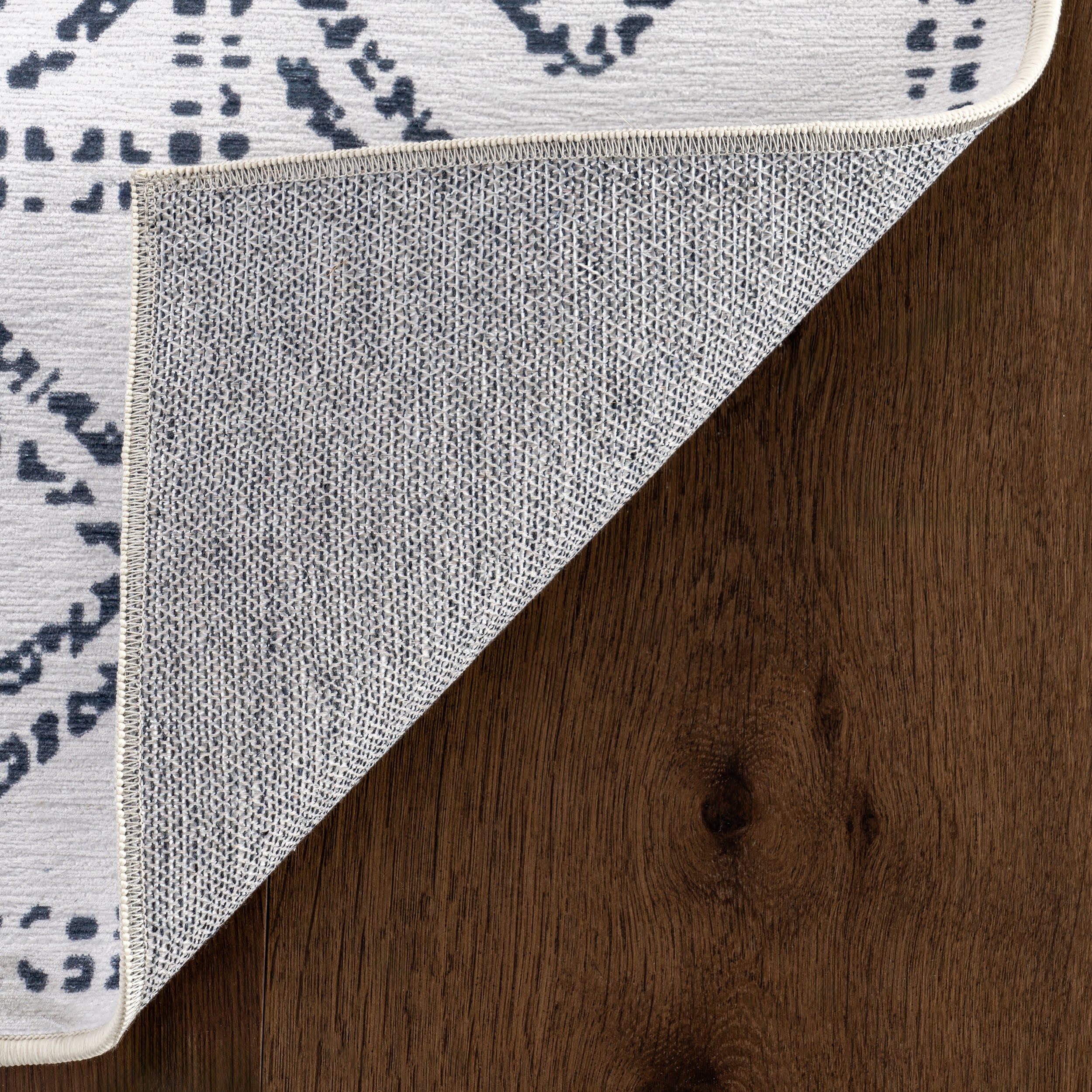 Medallion Spill Proof Washable Rug | Light Grey - Image 7