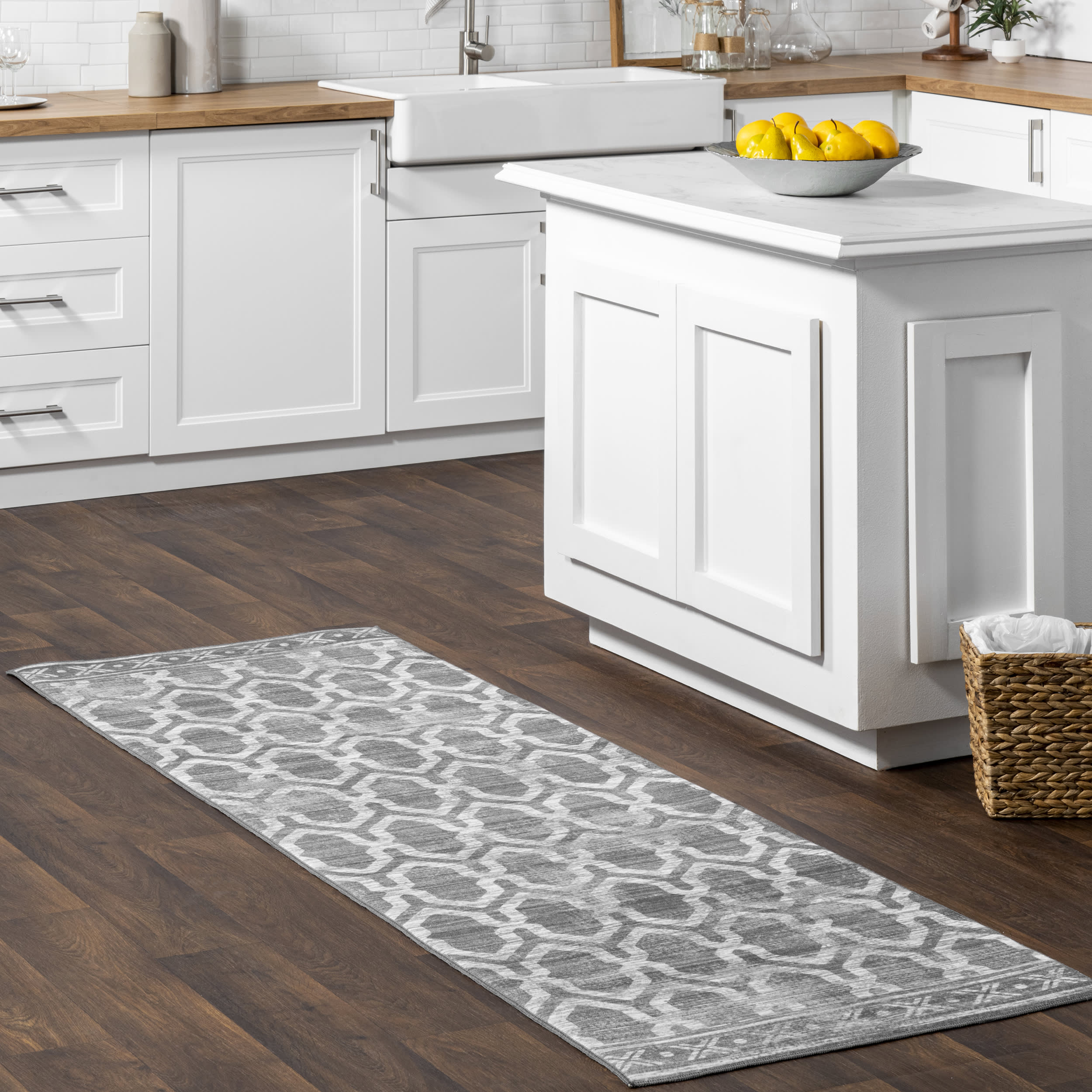Megan Trellis Washable Indoor/Outdoor Rug | Grey - Image 2