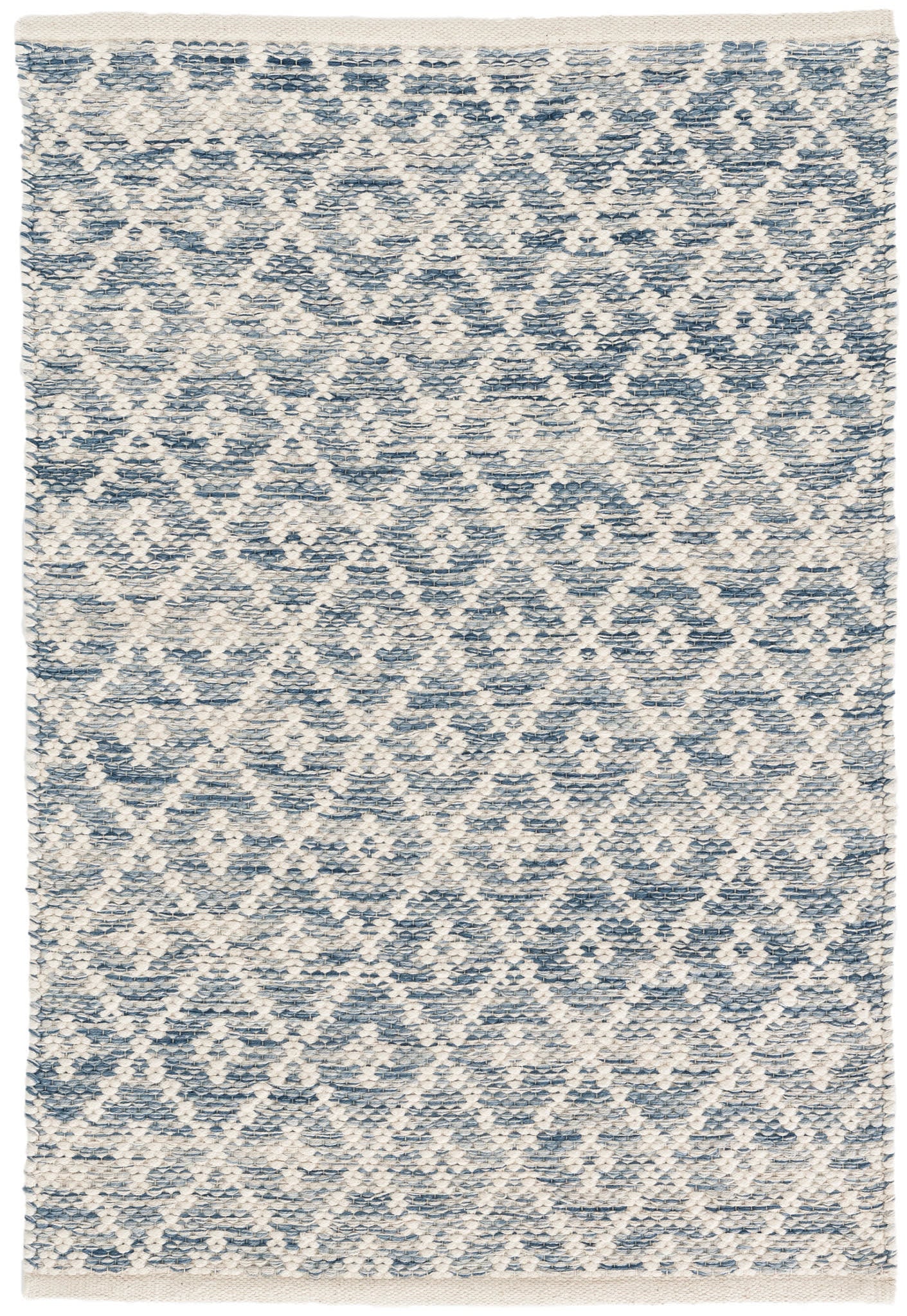 Melange Diamond Handwoven Cotton Rug | Blue