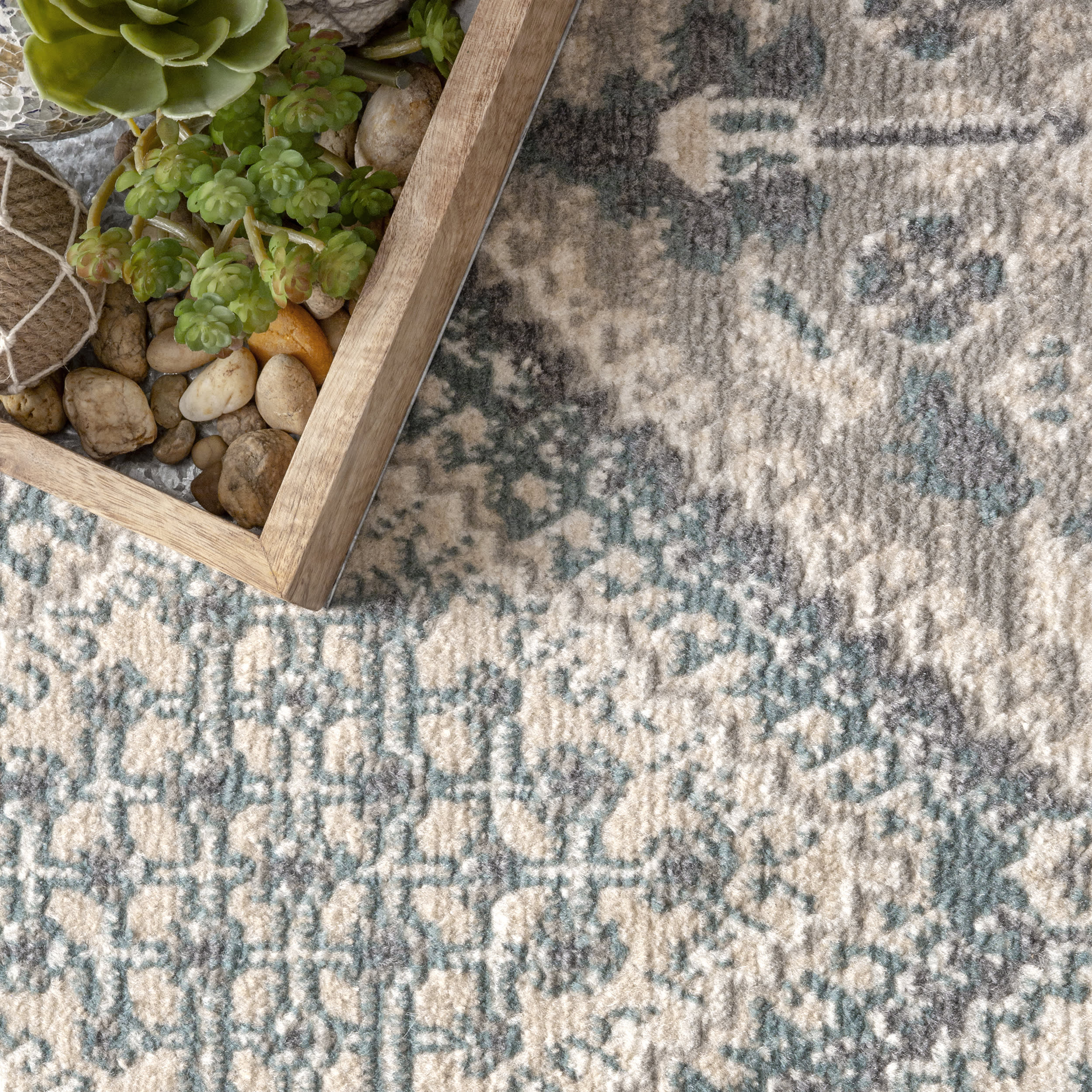 Melange Tiles Rug | Blue - Image 7