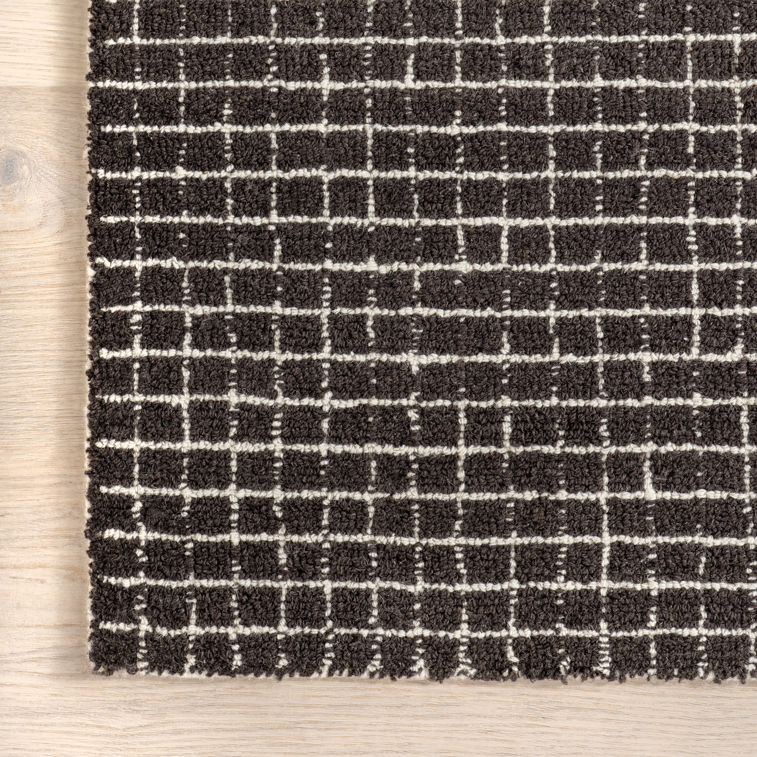 Melrose Checked Rug | Charcoal - Image 4