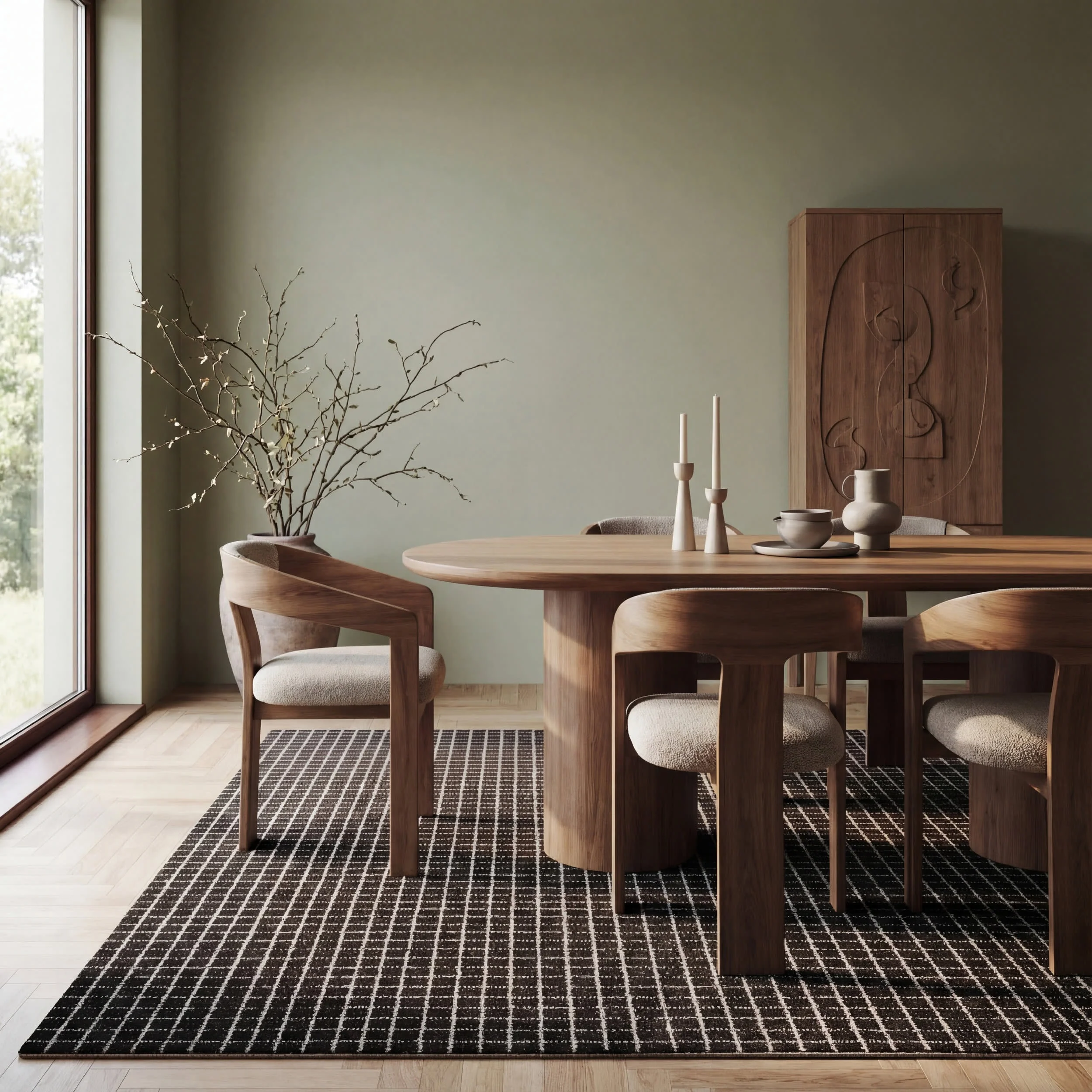 Melrose Checked Rug | Charcoal - Image 7